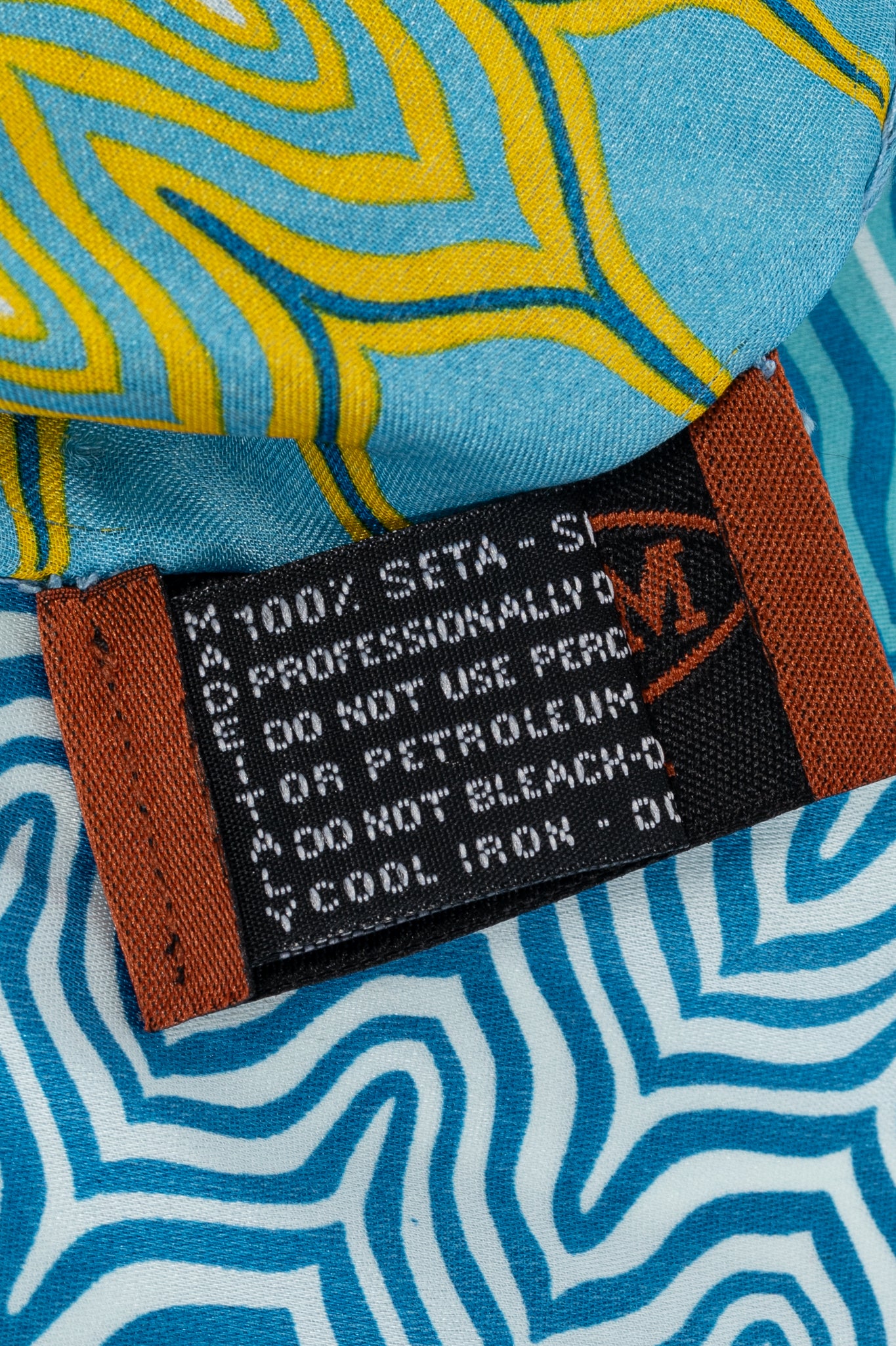 Missoni Blue & Yellow Geometric Silk Square Scarf