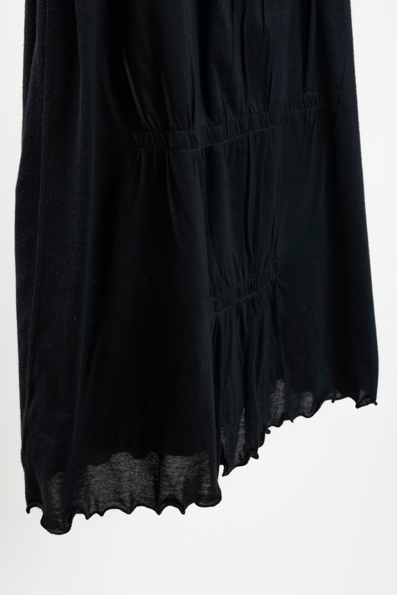 Miu Miu 2006 Black Silk Pleated Tank Dress