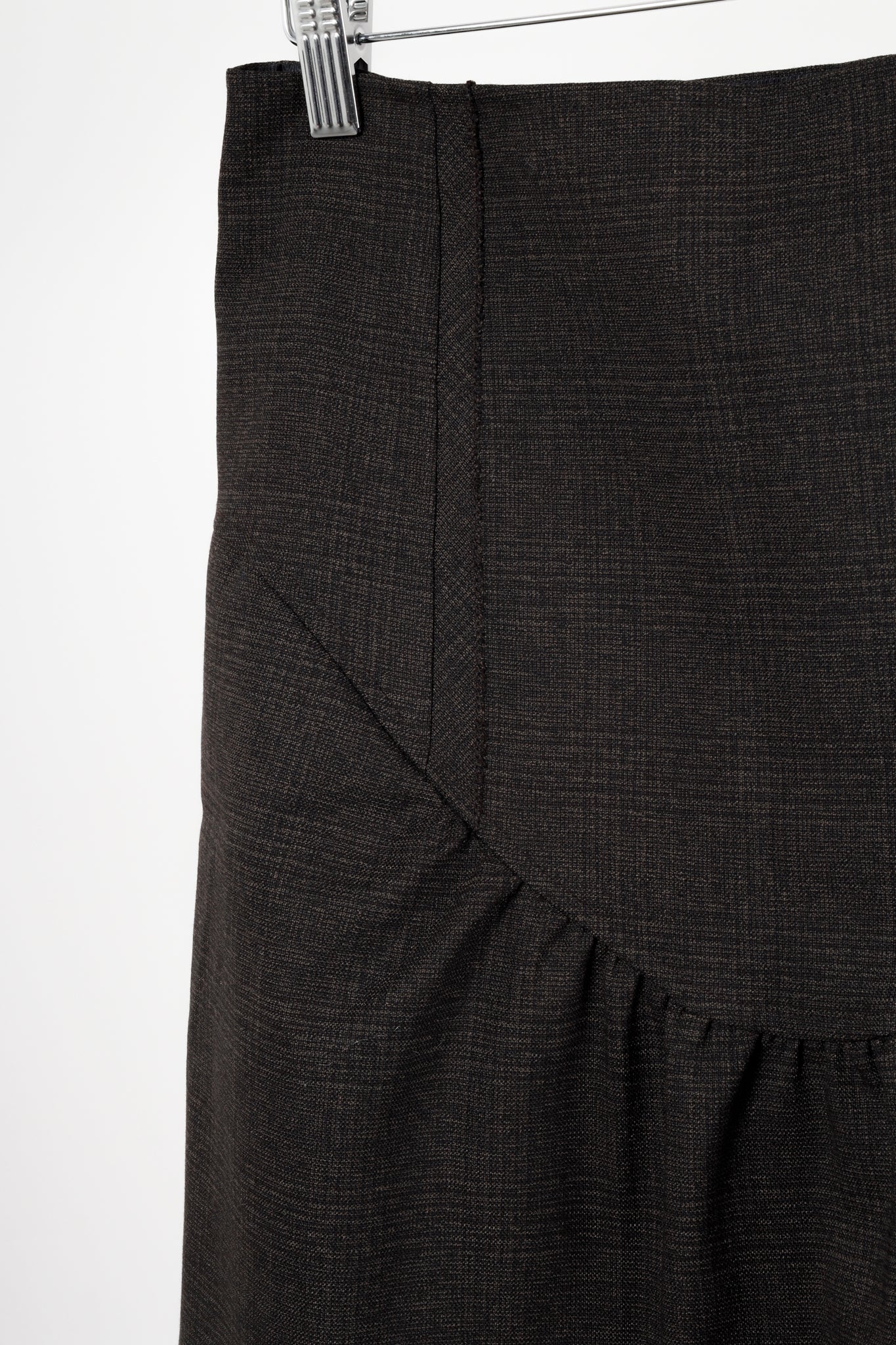 Miu Miu Brown Wool Drop Waist Skirt
