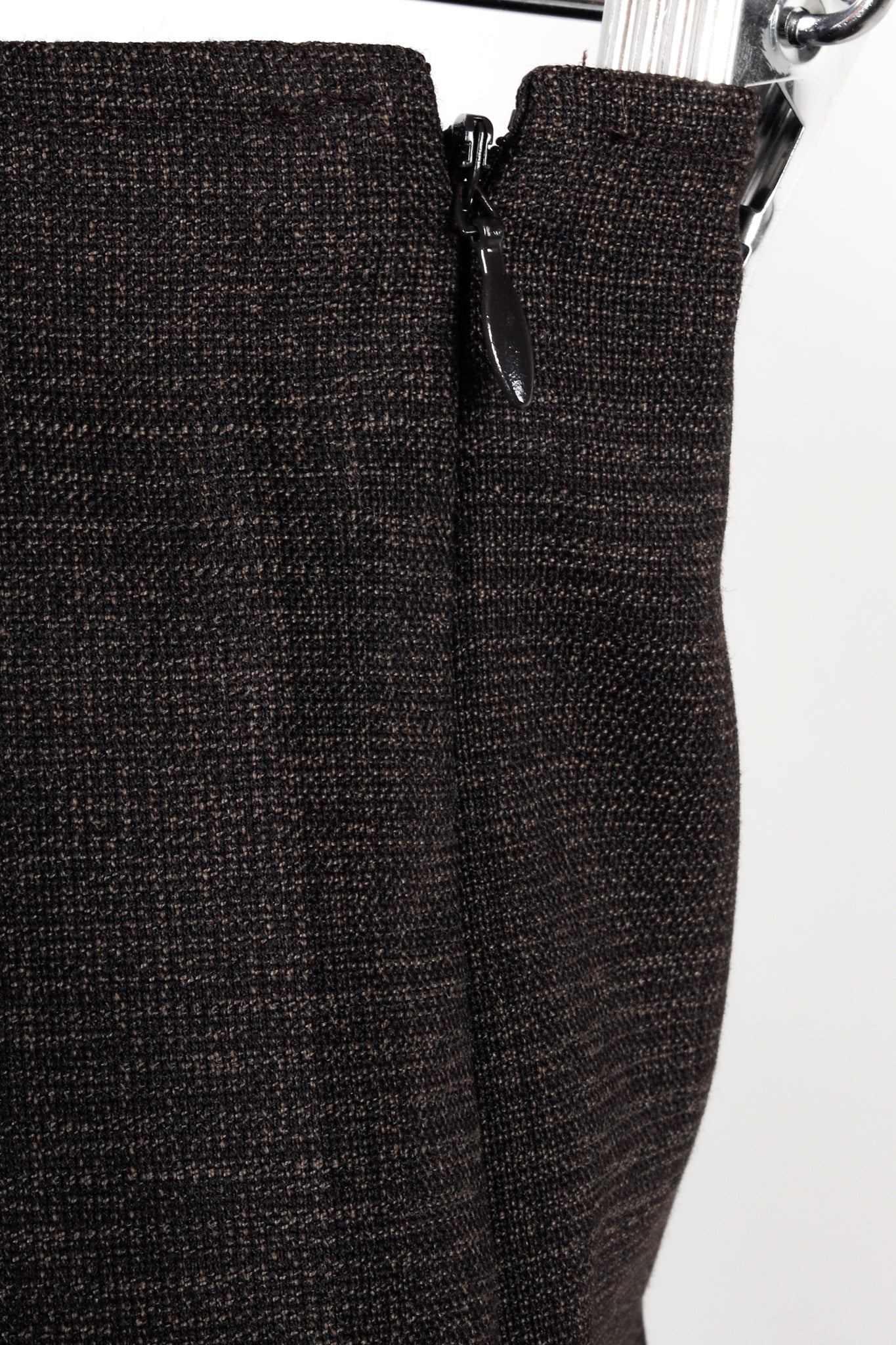 Miu Miu Brown Wool Drop Waist Skirt