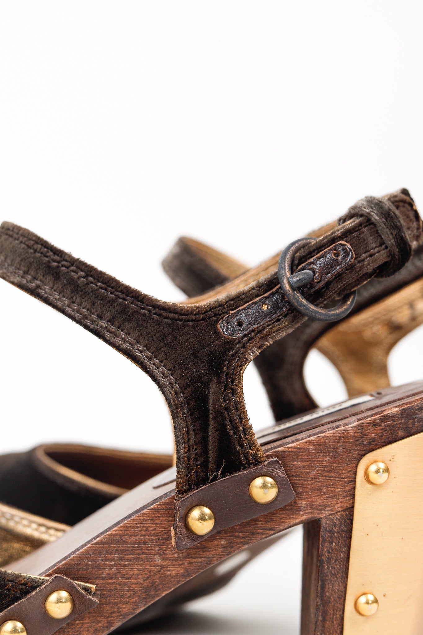 Miu Miu Olive Green Velvet Studded Accent D'Orsay Clogs
