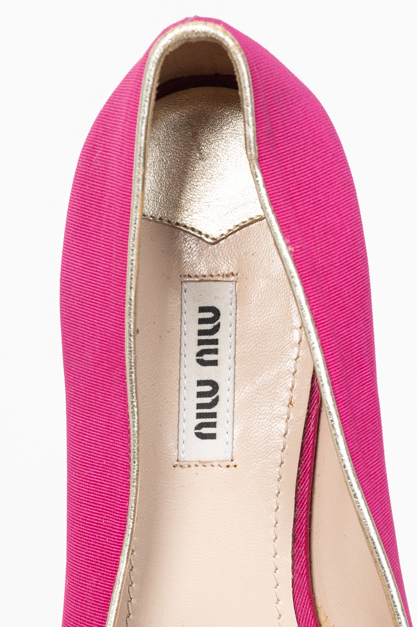 Miu Miu PF12 Pink Embroidered Crystal-Heel Loafers