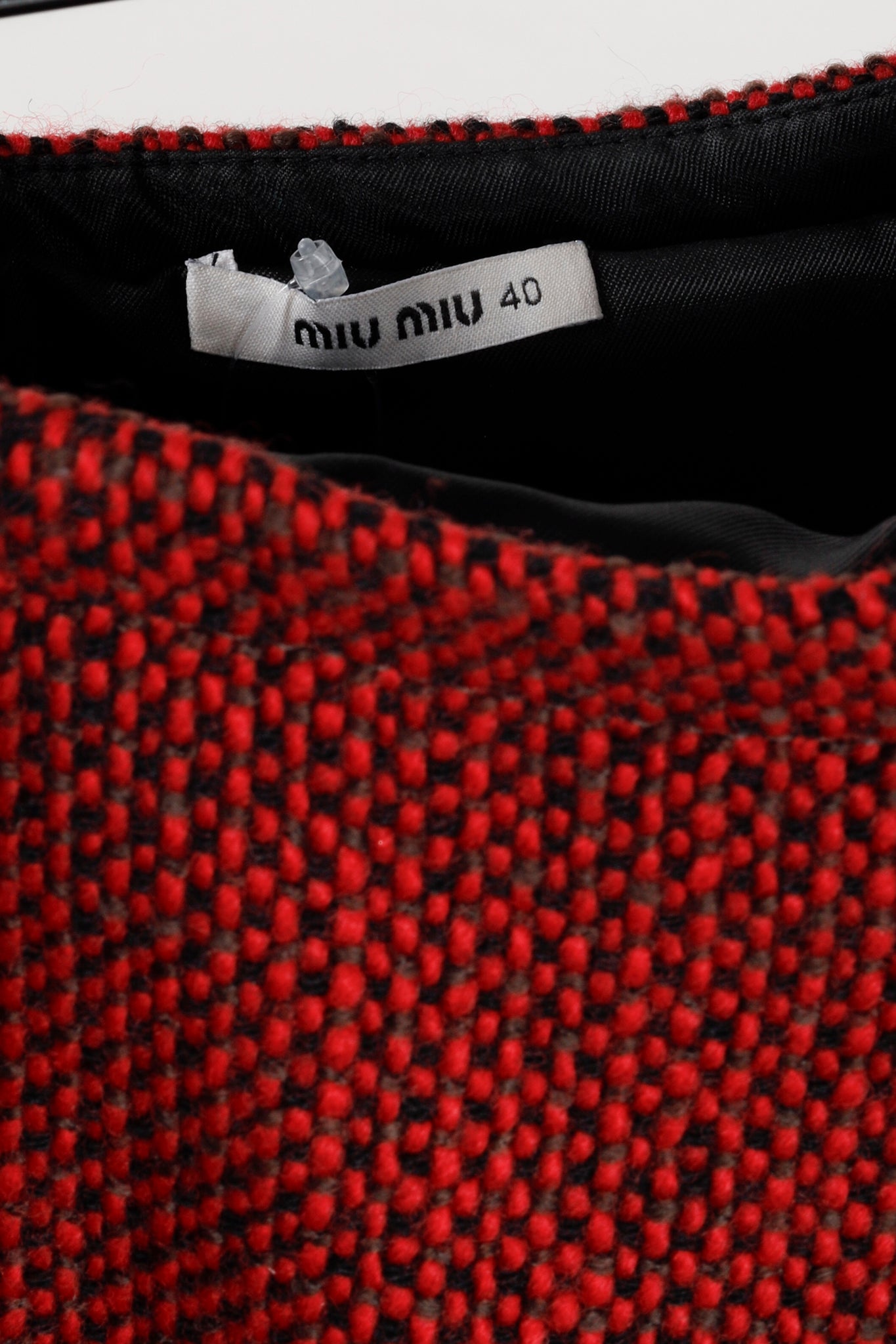 Miu Miu 2012 Checkered Wool Knit Mini Skirt