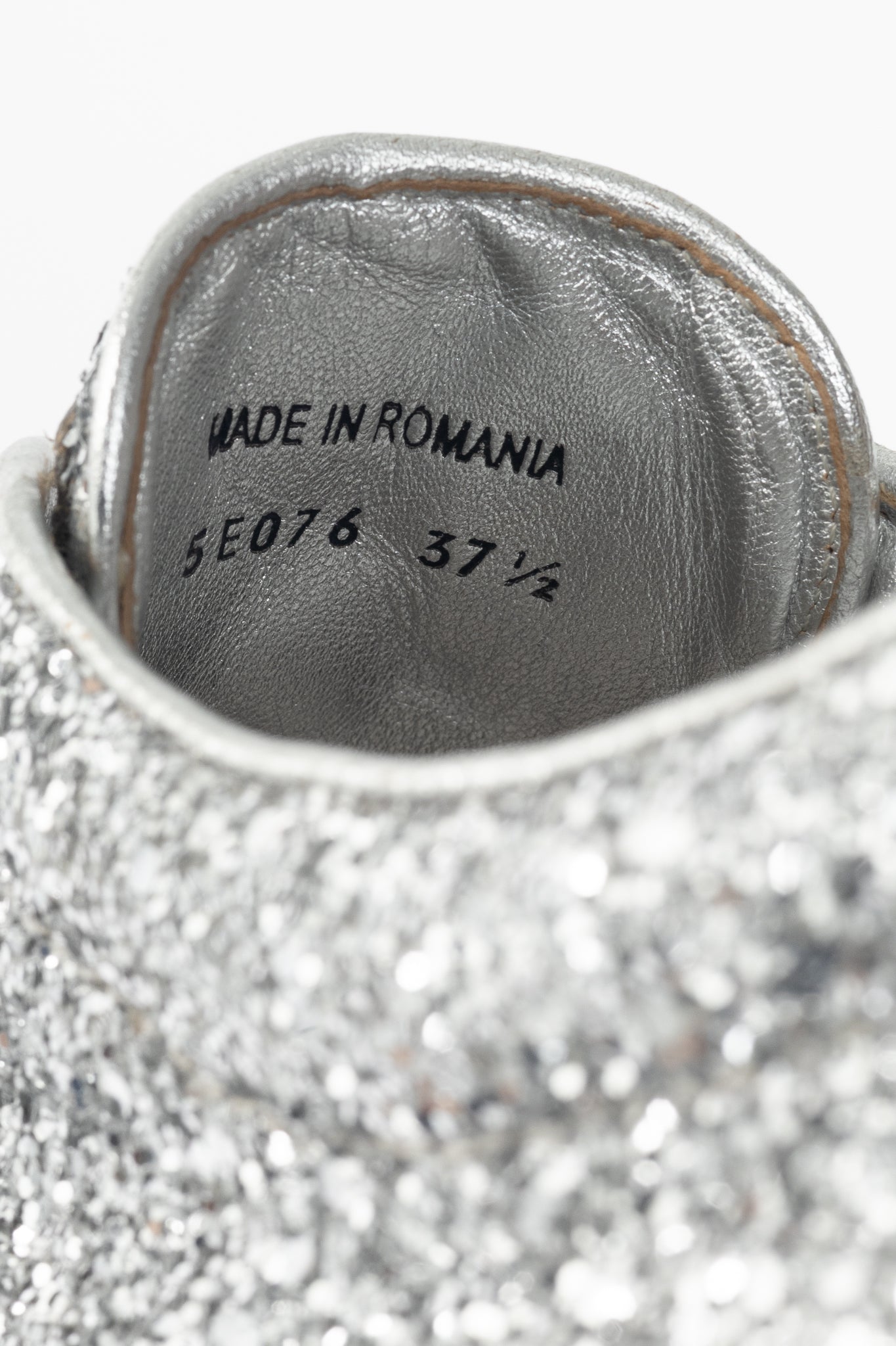 Miu Miu Silver Glitter Beaded Low-Top Lace-Up Sneakers