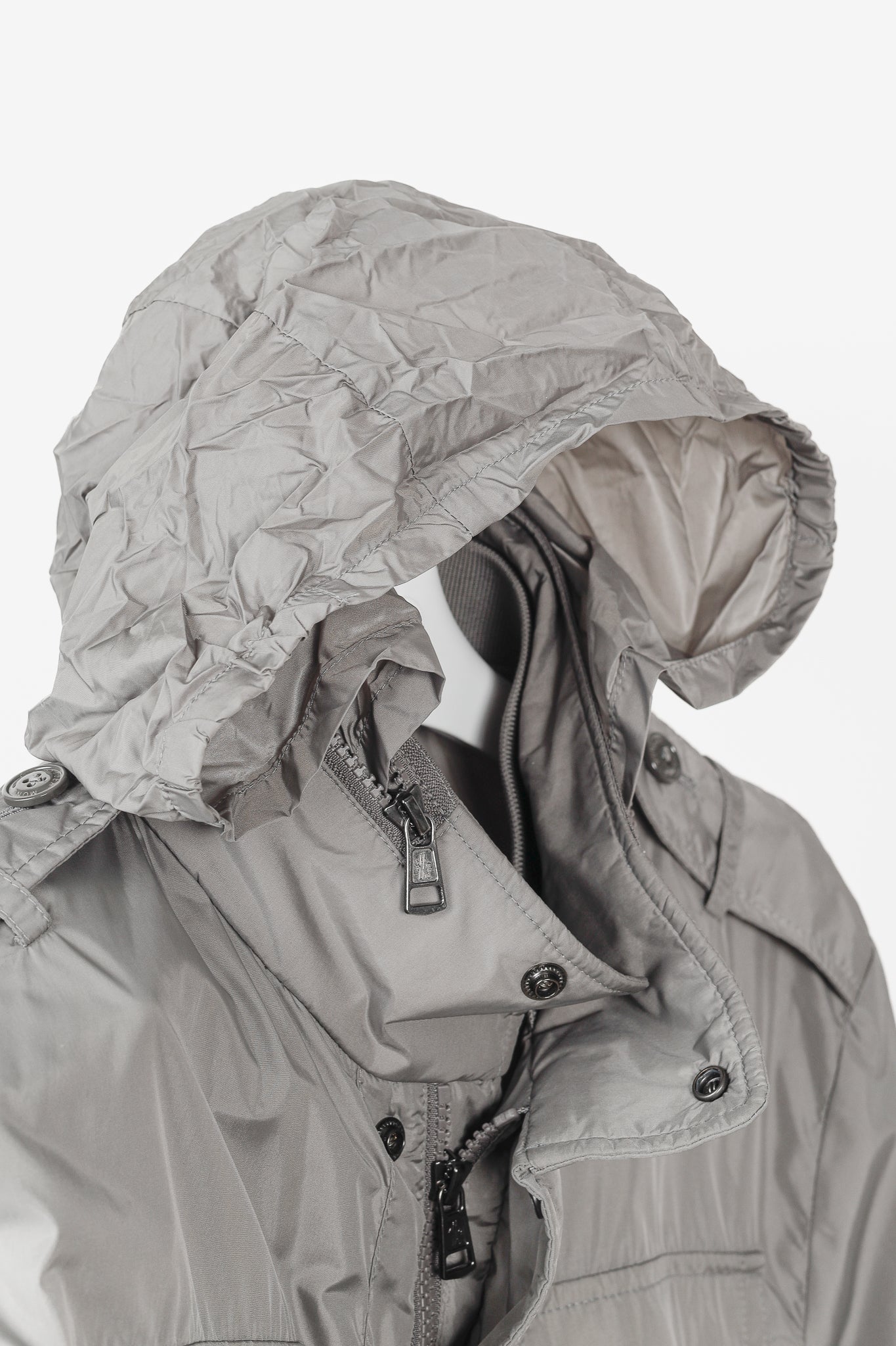 Moncler Jonathan Giubbotto Hidden Hood Grey Nylon Field Jacket