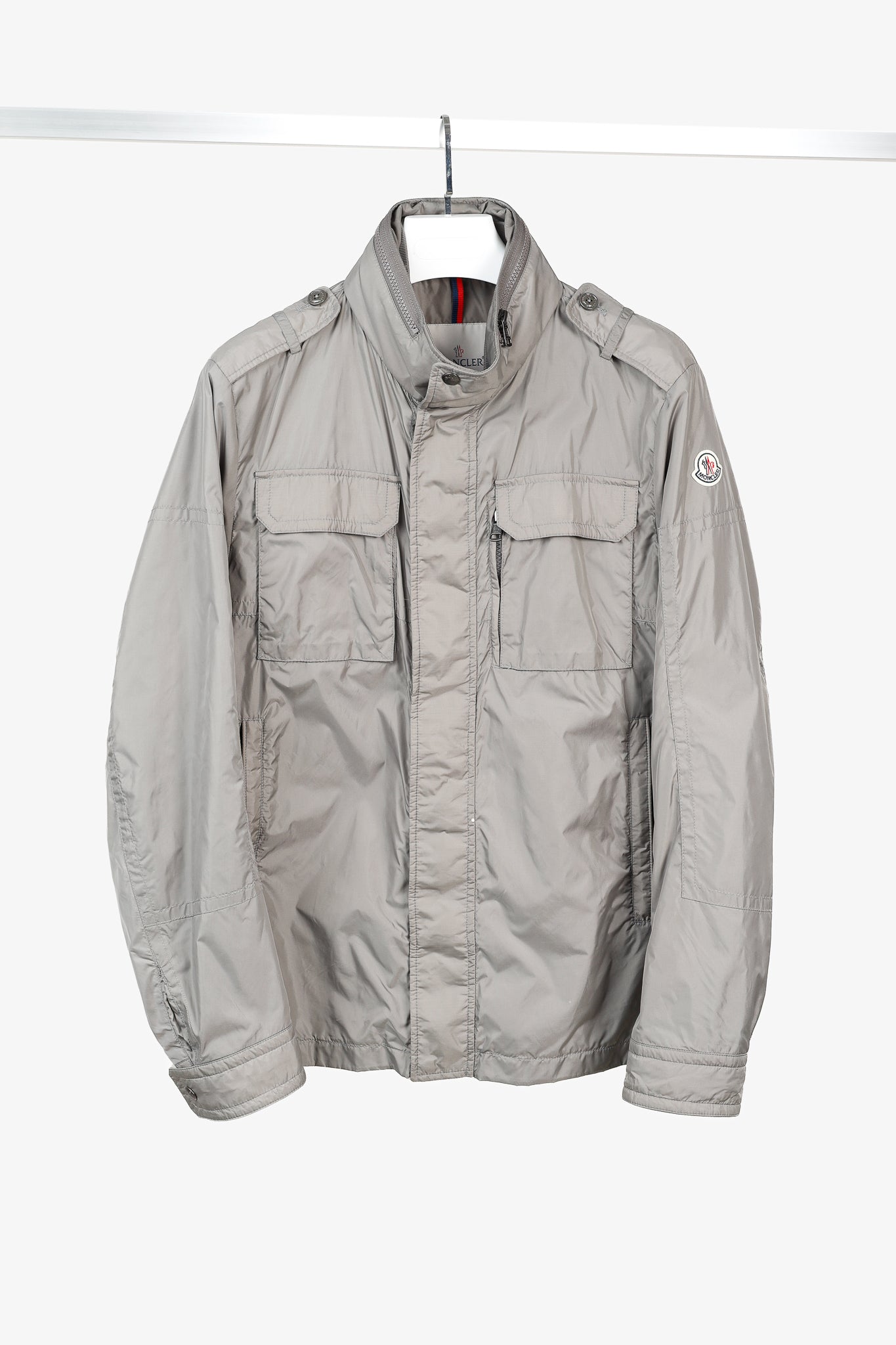 Moncler Jonathan Giubbotto Hidden Hood Grey Nylon Field Jacket