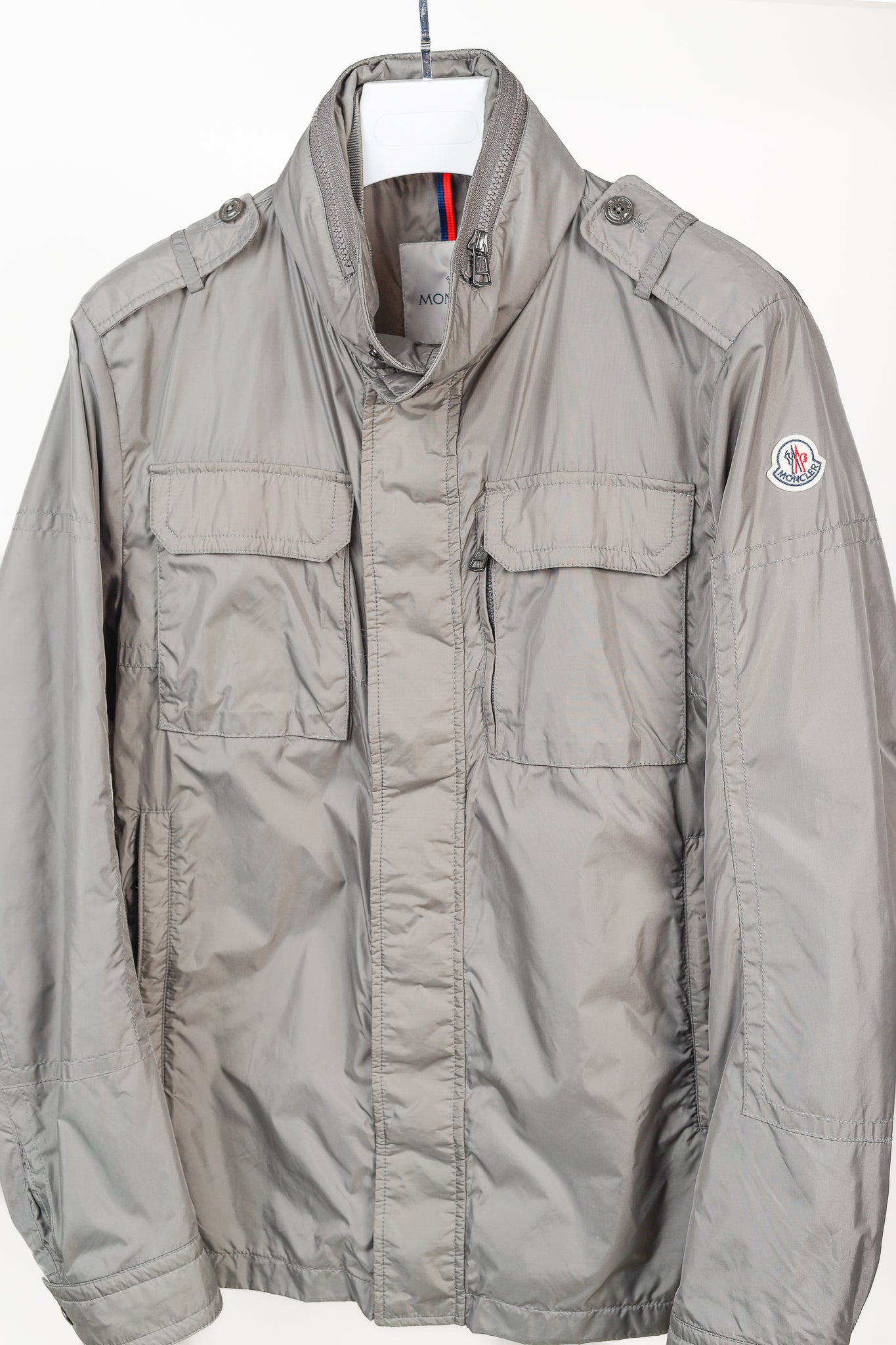 Moncler Jonathan Giubbotto Hidden Hood Grey Nylon Field Jacket