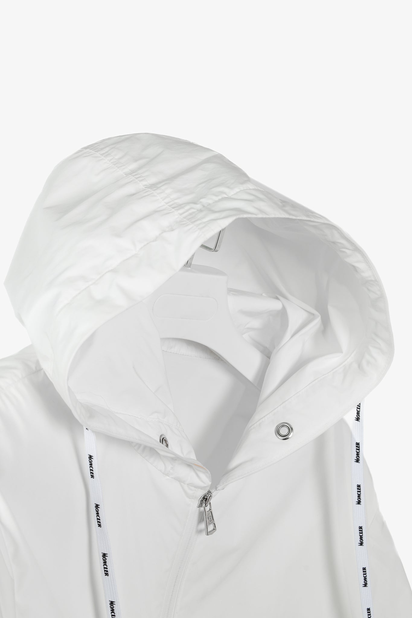 Moncler Adour White Reflective Hooded Wind Breaker