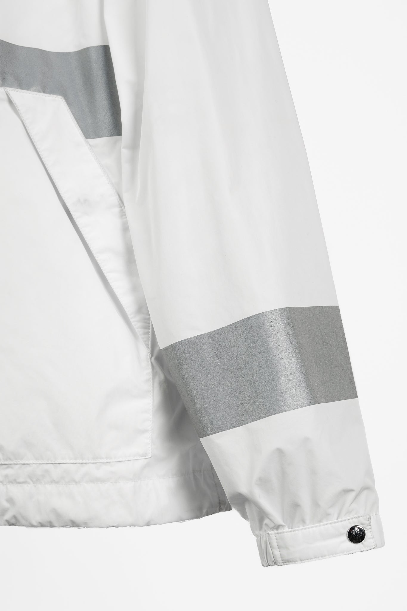 Moncler Adour White Reflective Hooded Wind Breaker
