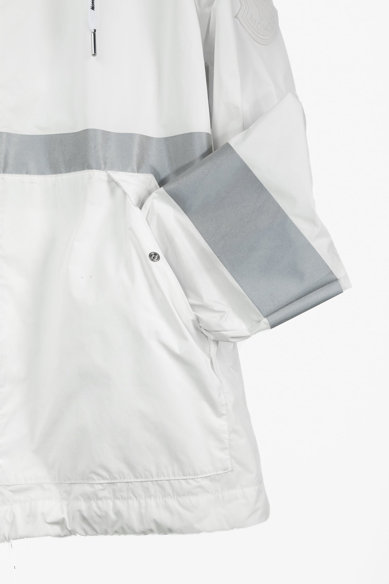 Moncler Adour White Reflective Hooded Wind Breaker