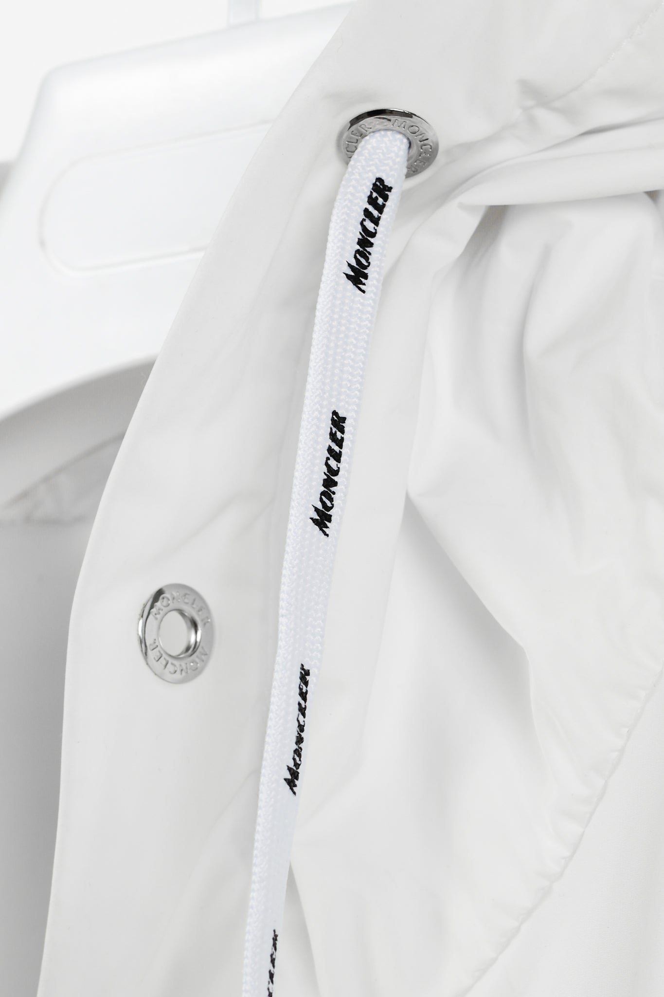 Moncler Adour White Reflective Hooded Wind Breaker