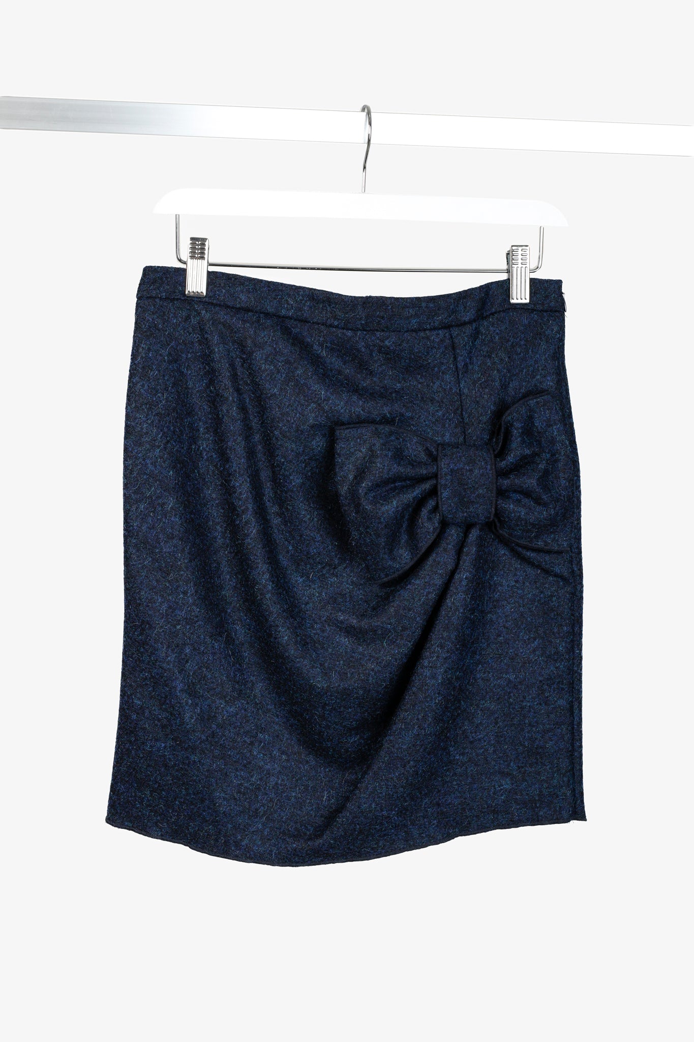 Love Moschino Blue Wool Bow Skirt