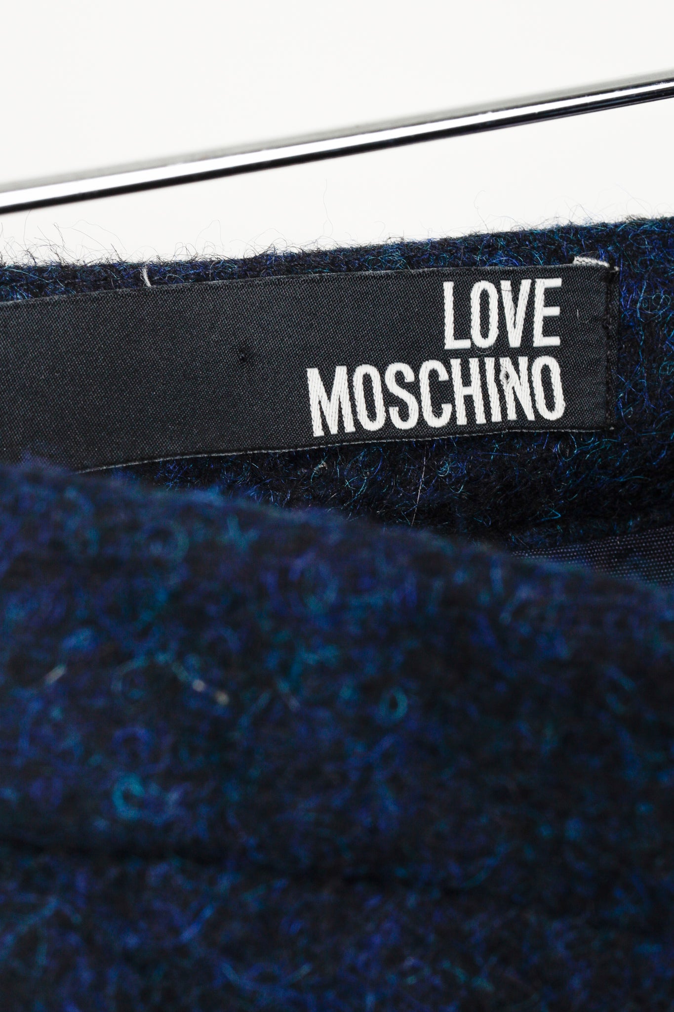 Love Moschino Blue Wool Bow Skirt