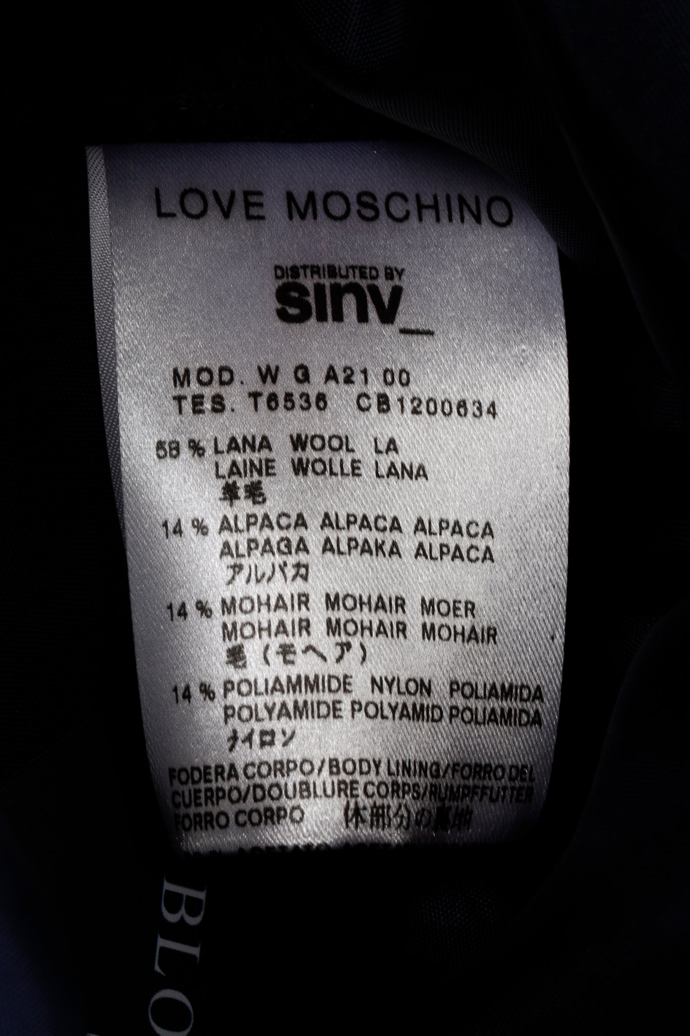 Love Moschino Blue Wool Bow Skirt