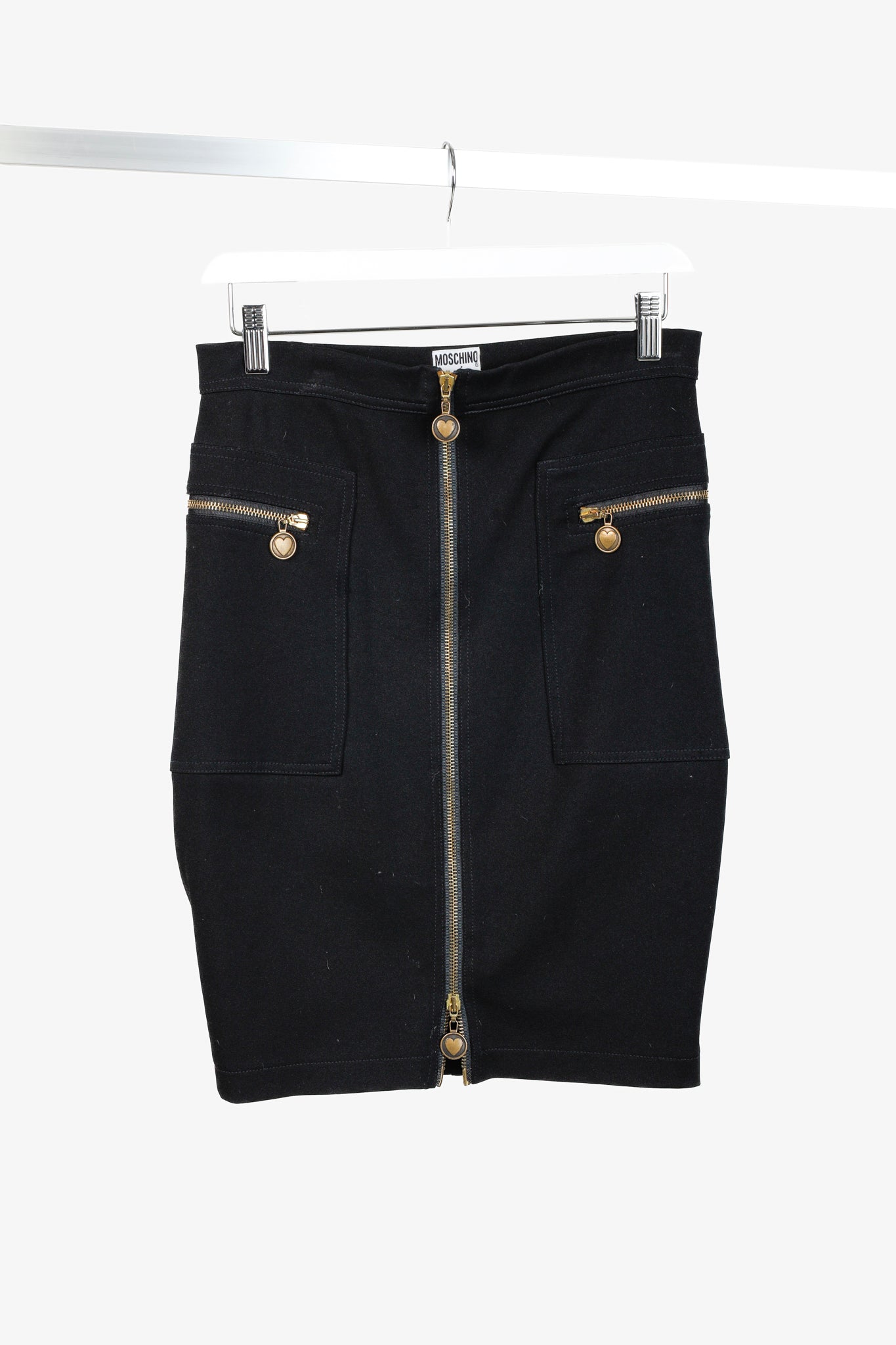 Moschino Jeans Black Double Zip Skirt