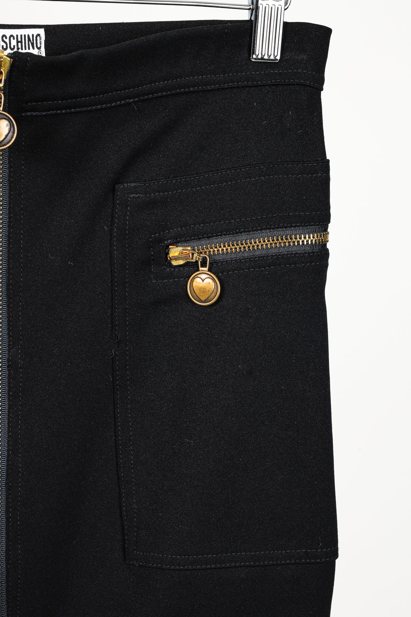 Moschino Jeans Black Double Zip Skirt