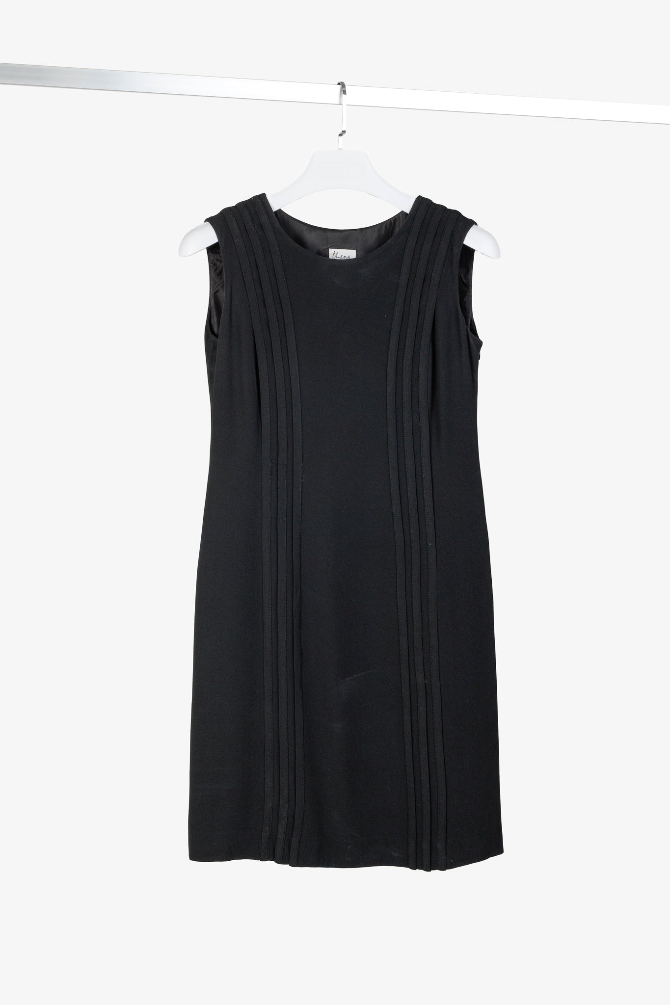 Moschino Cheap and Chic Black Tonal-Piping Sleeveless Dress