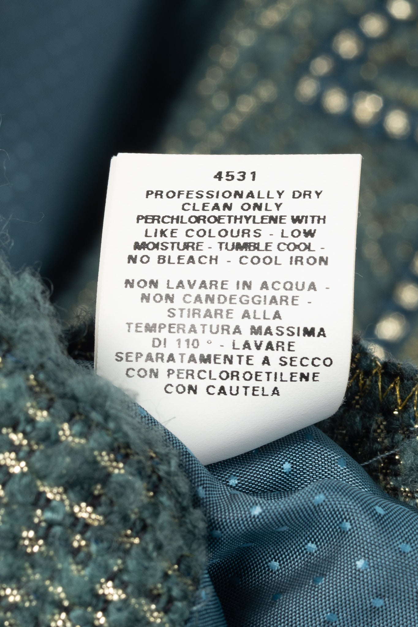 Moschino Cheap and Chic Metallic Green Boucle-Wool Blazer