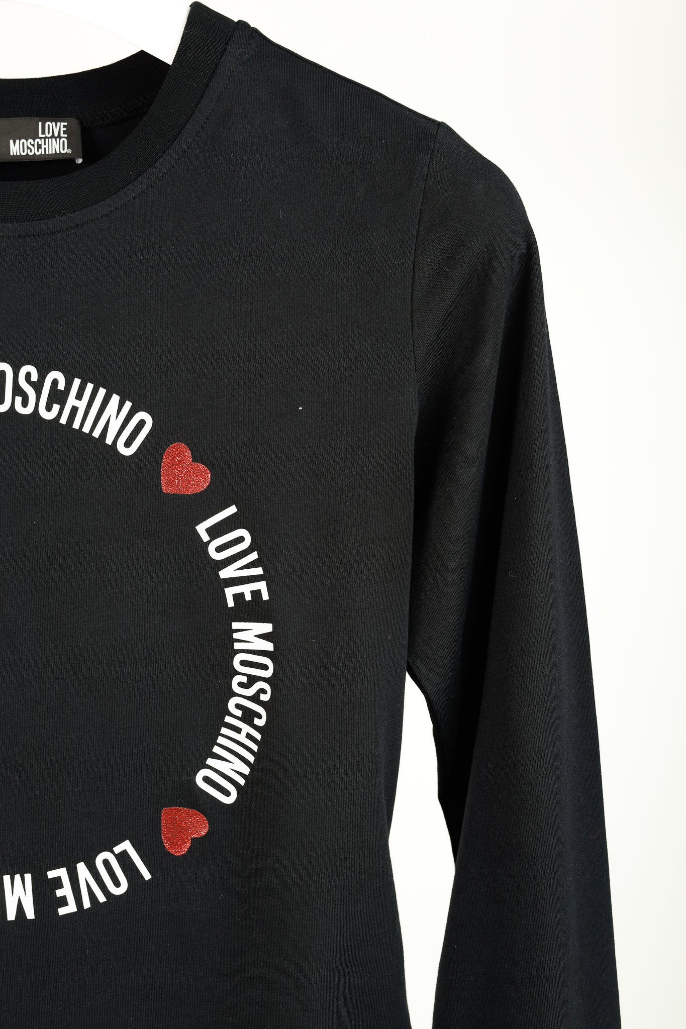 Love Moschino Logo Graphic Long-Sleeve Black Tee