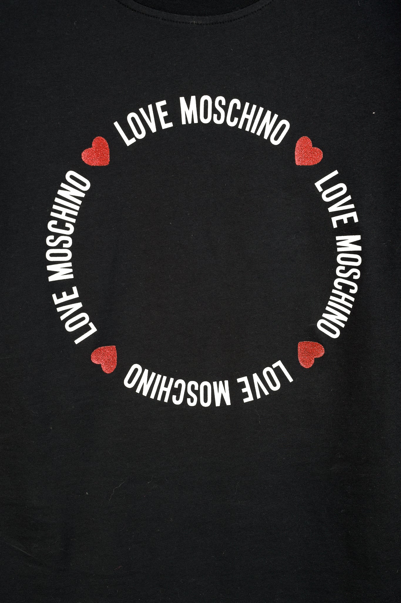 Love Moschino Logo Graphic Long-Sleeve Black Tee
