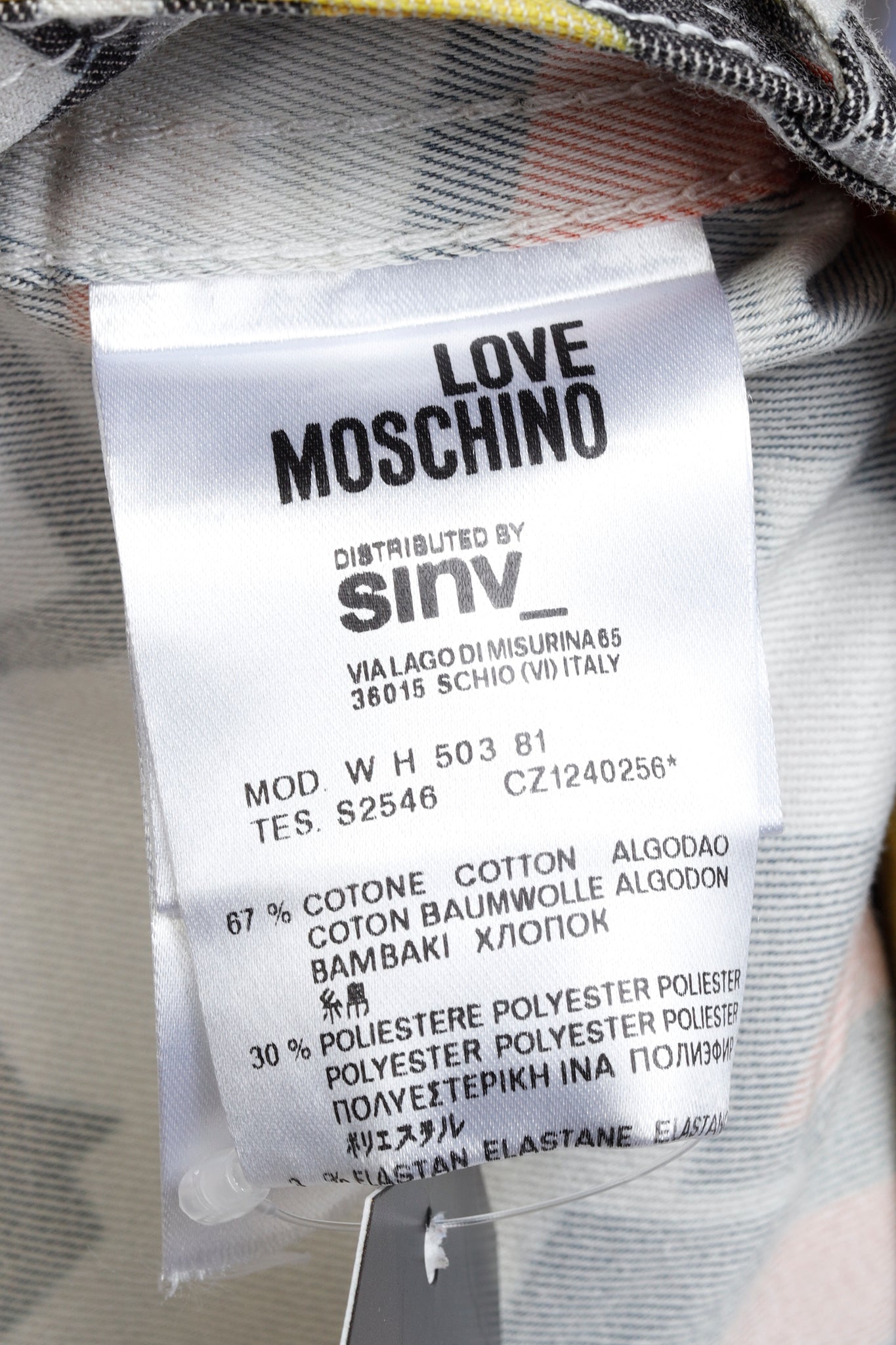 Love Moschino SS/14 Comic Short Sleeve Denim Jacket with Pins