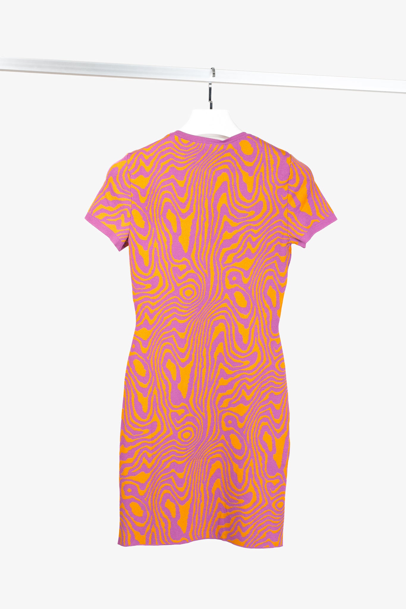 Moschino PF/22 Pink & Orange Fantasy Print Orange Moiré Effect Minidress