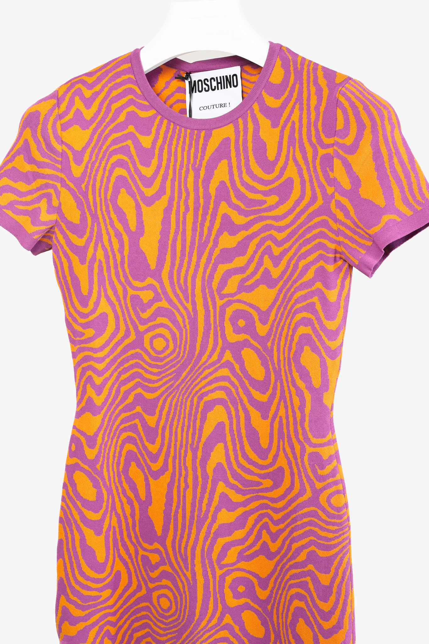 Moschino PF/22 Pink & Orange Fantasy Print Orange Moiré Effect Minidress