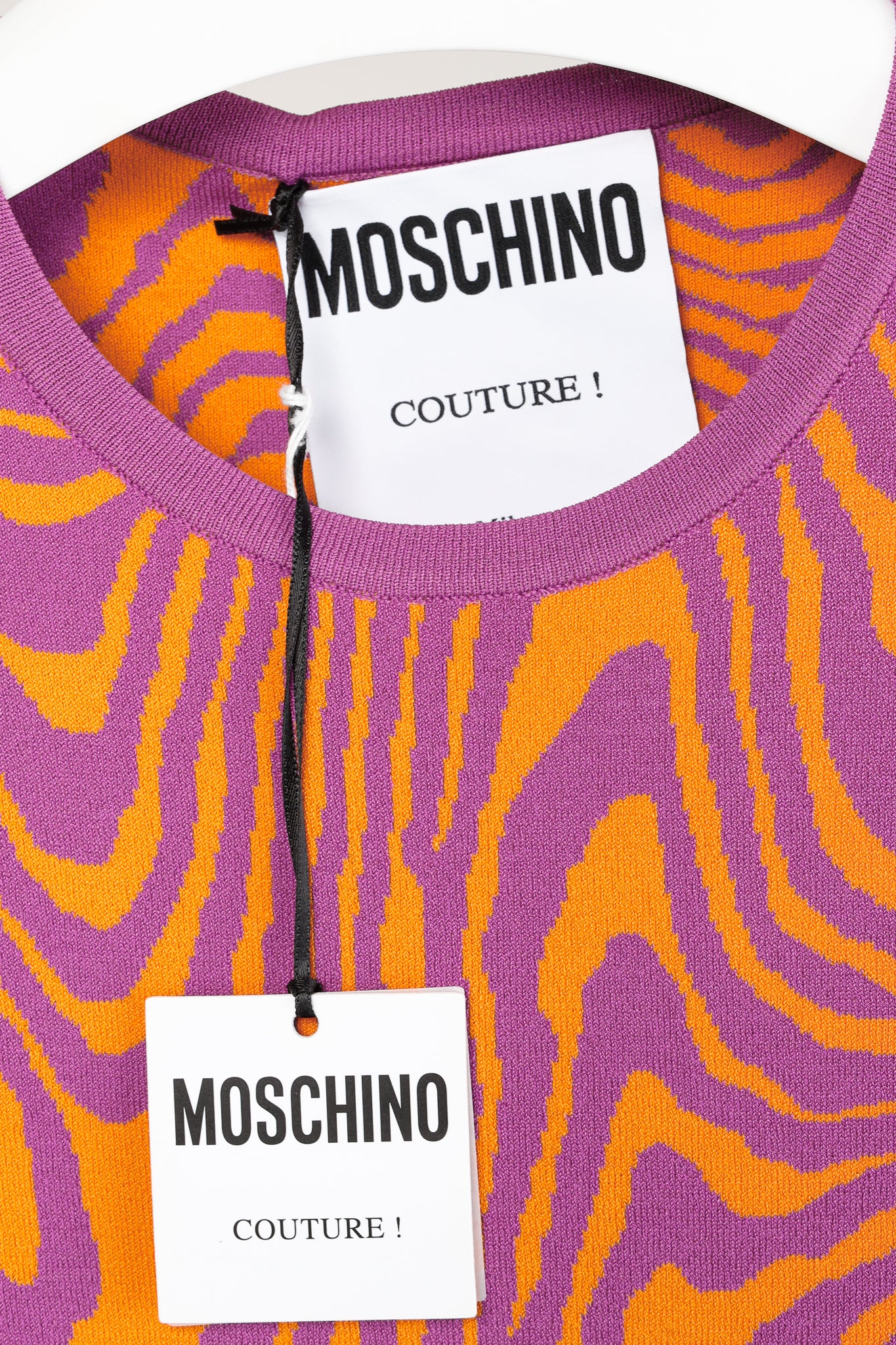 Moschino PF/22 Pink & Orange Fantasy Print Orange Moiré Effect Minidress