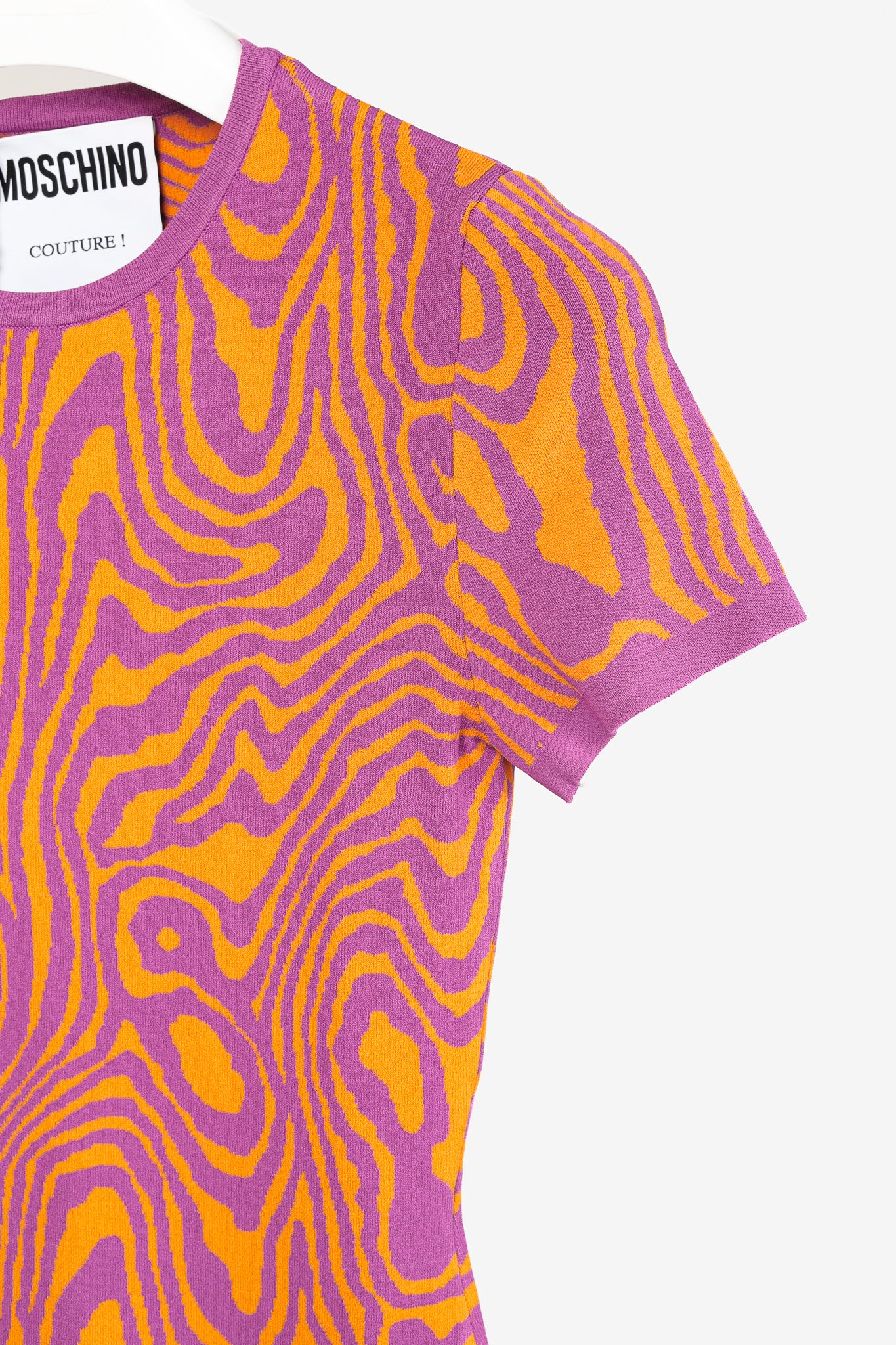 Moschino PF/22 Pink & Orange Fantasy Print Orange Moiré Effect Minidress