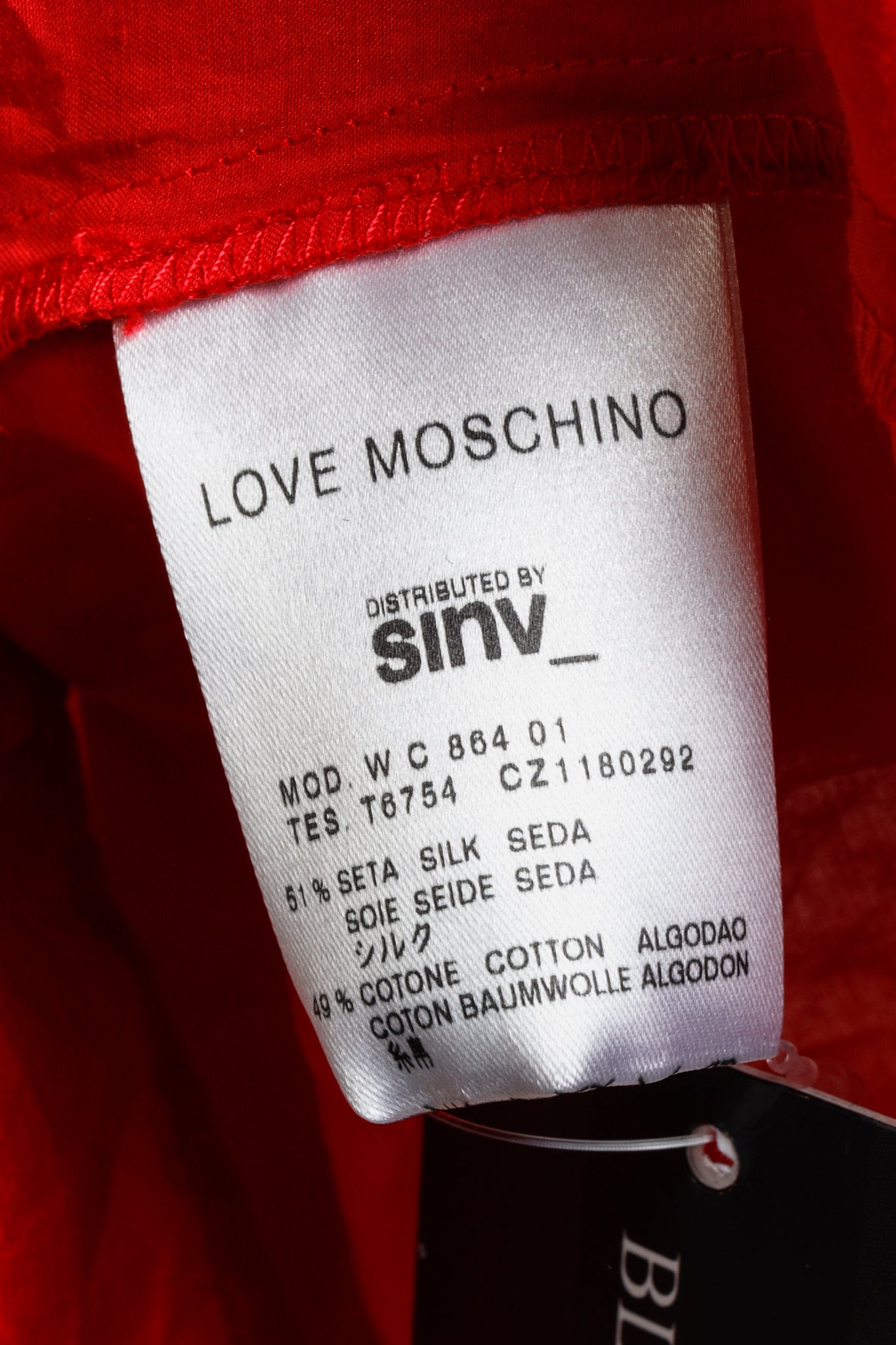 Love Moschino Beaded Hearts Collar Red Halter Blouse