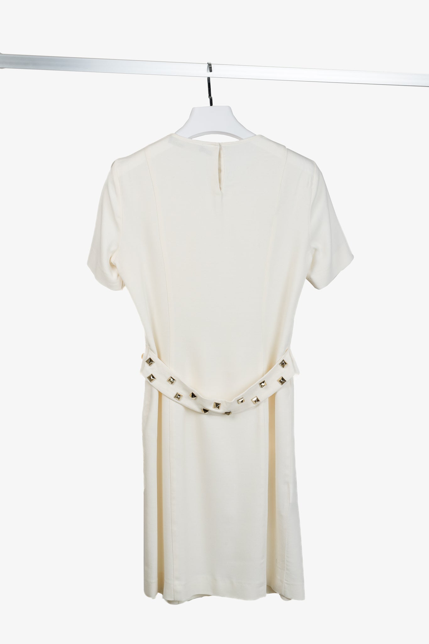 Love Moschino Cream Studded-Bow Mini Dress