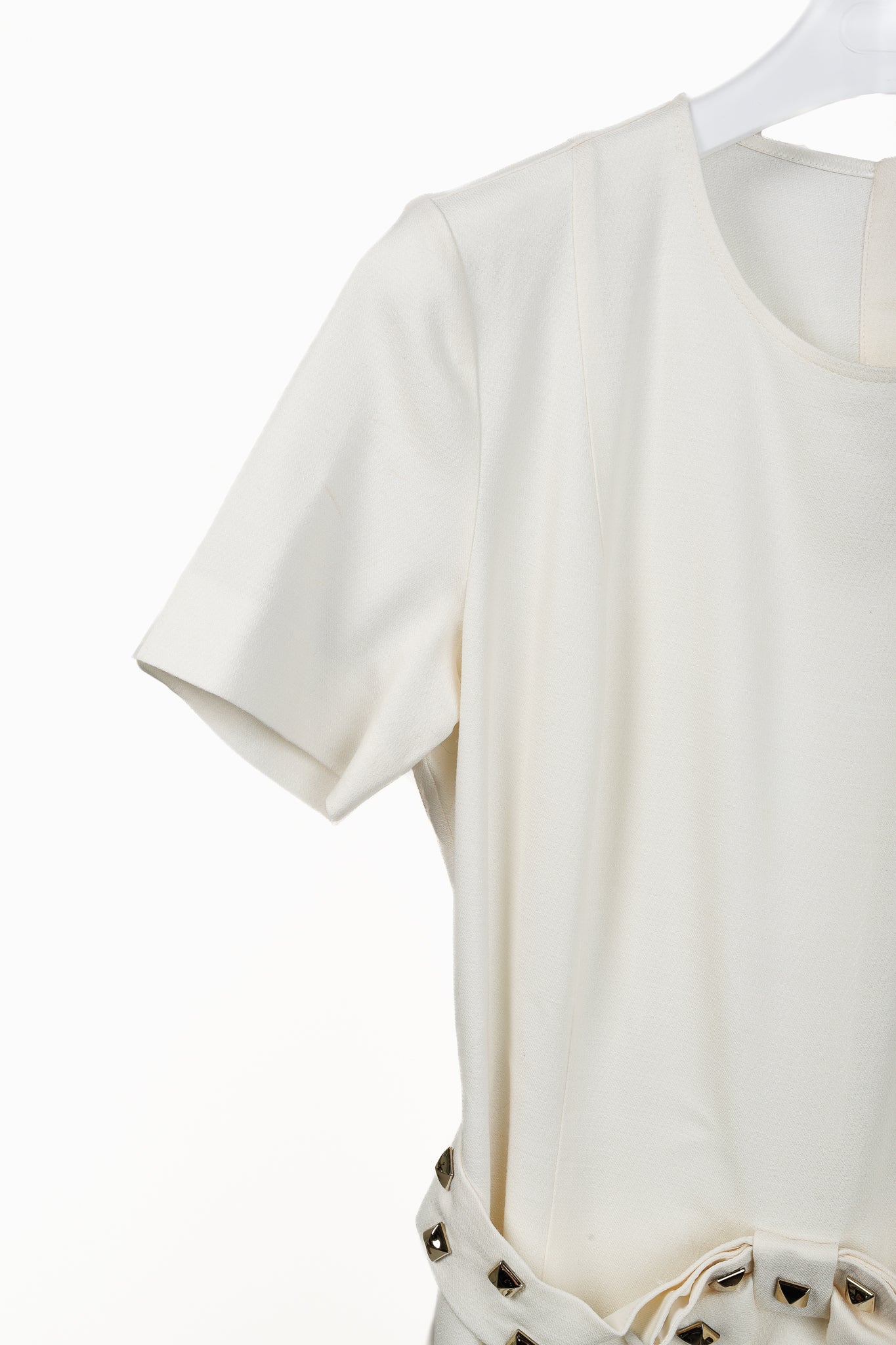 Love Moschino Cream Studded-Bow Mini Dress