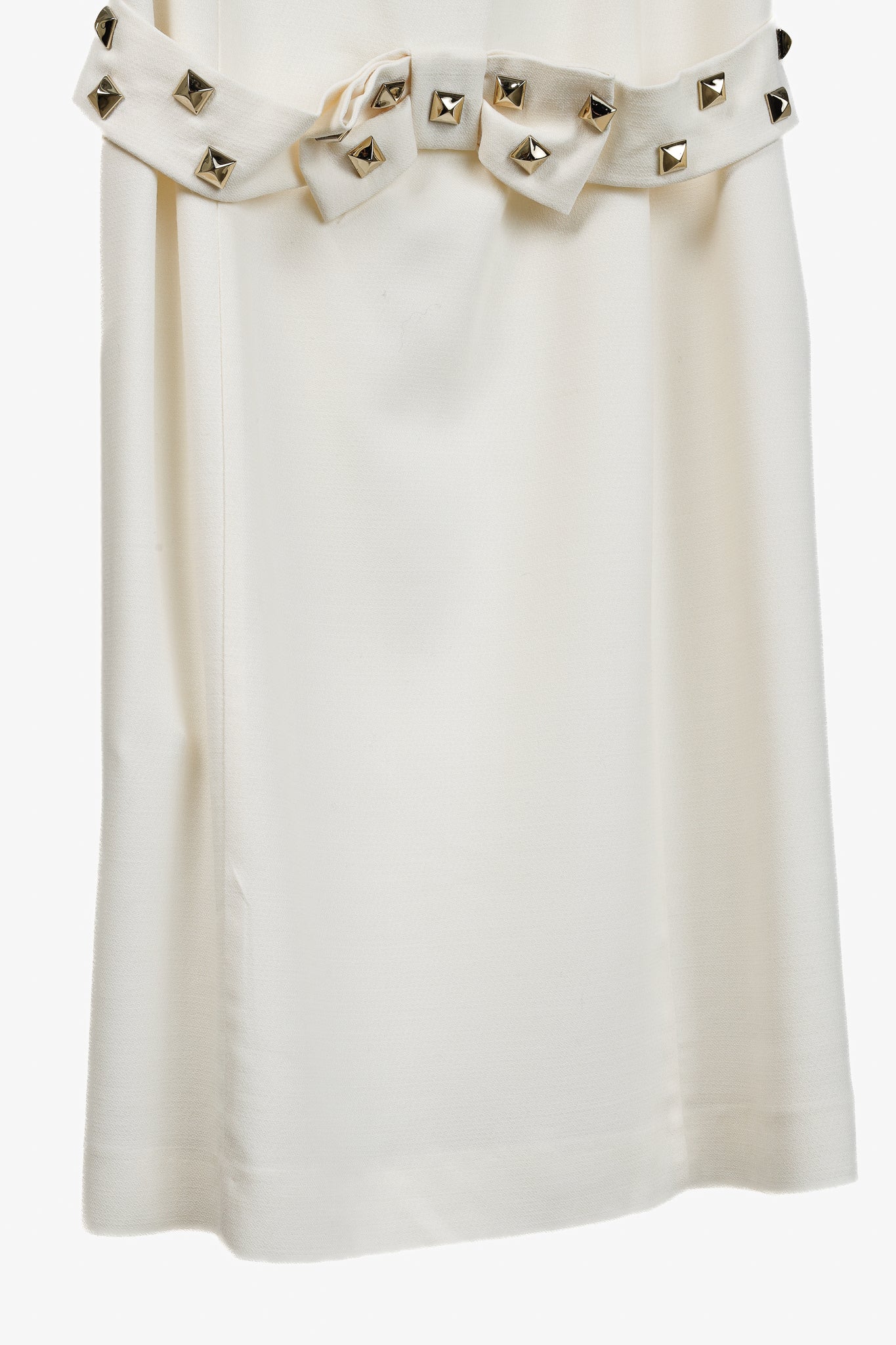 Love Moschino Cream Studded-Bow Mini Dress