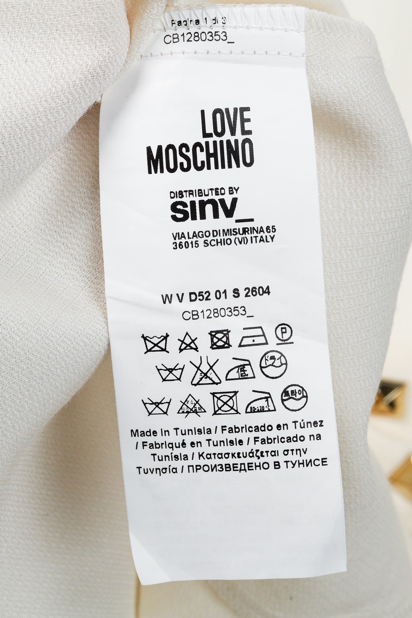 Love Moschino Cream Studded-Bow Mini Dress