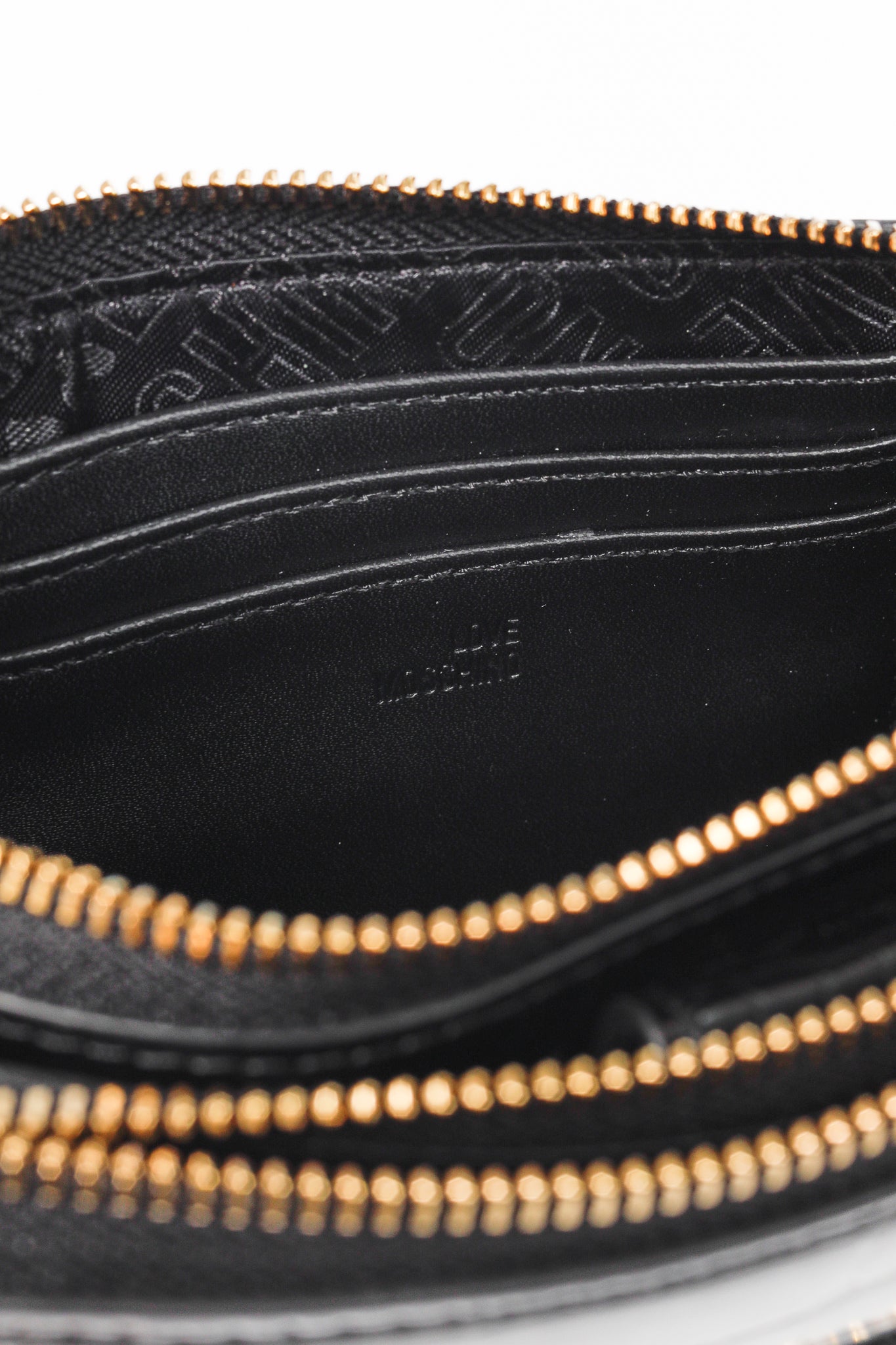 Love Moschino Nero PU Croco Logo-Plaque Zip Around Crossbody Bag