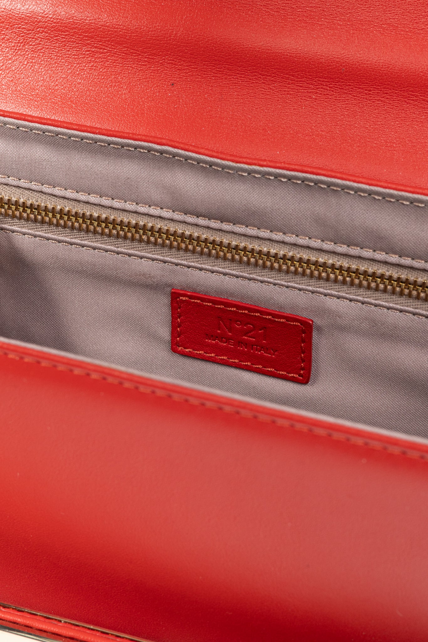 N21 Bad-Belle Red Leather Flap Shoulder Bag