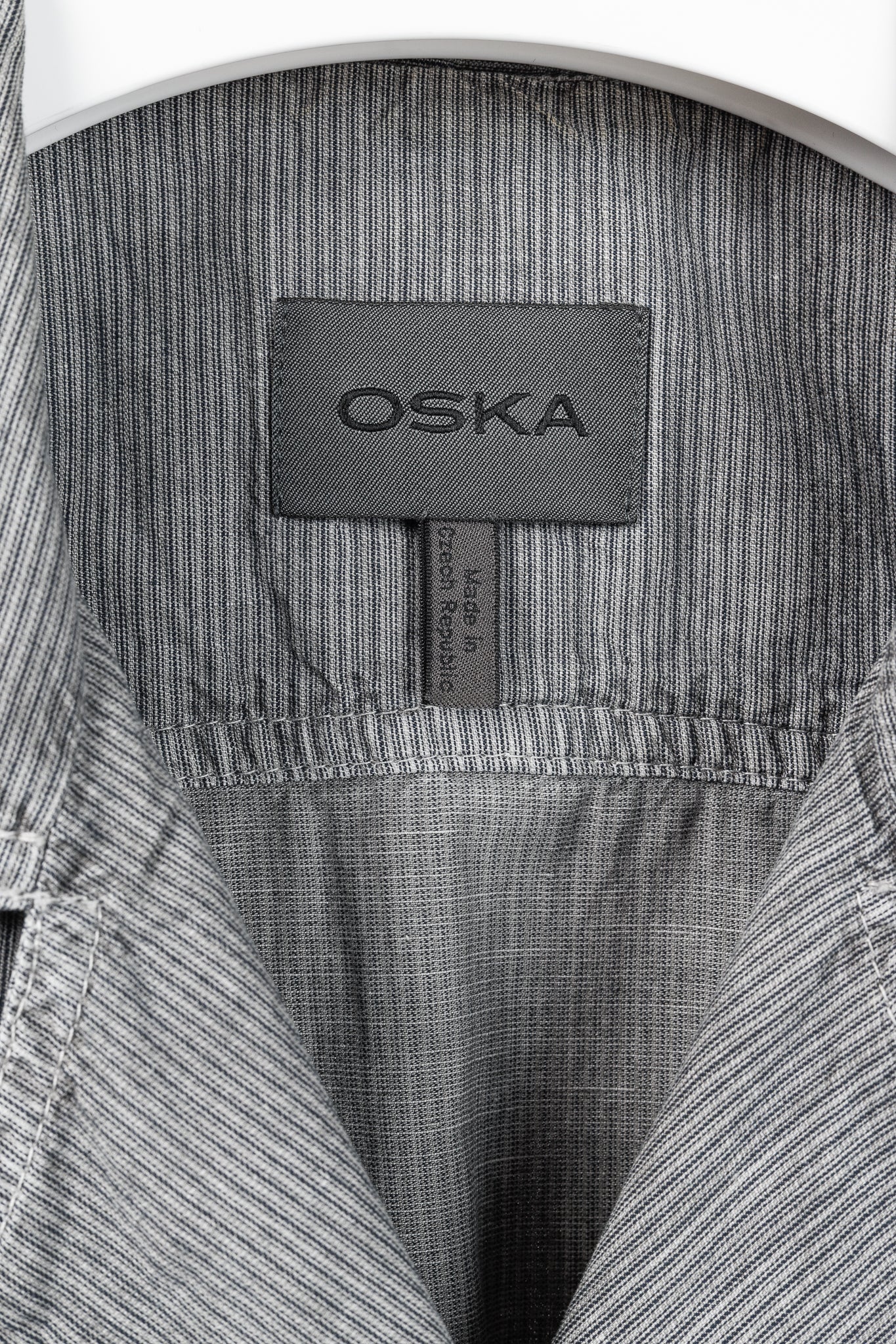 Oska Grey Black Stripes Asymmetrical Closure Box Soft Vest