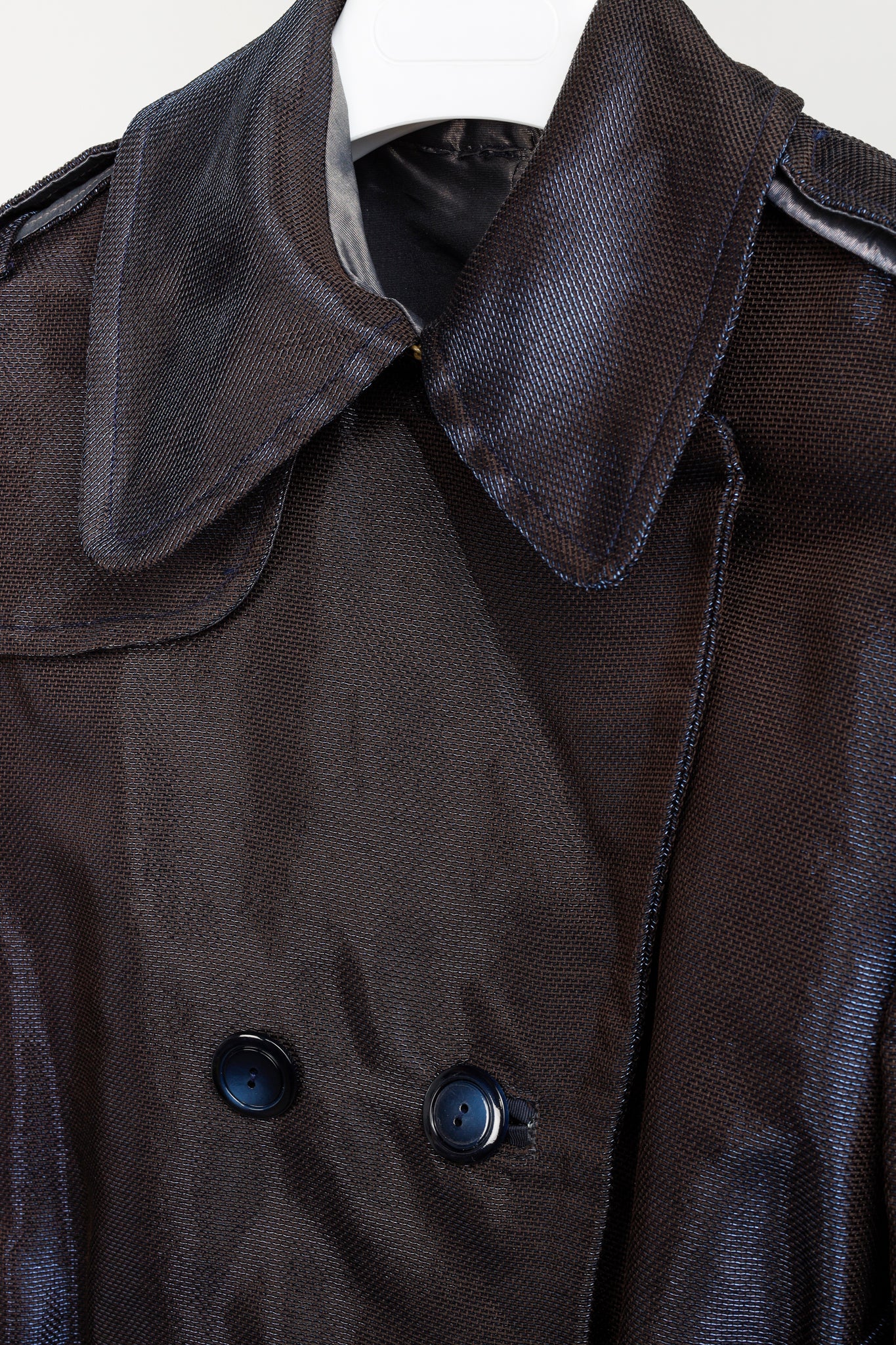 Paul Hardy Chapter 14 Gunmetal Blue Ribbon Trim Trench Coat