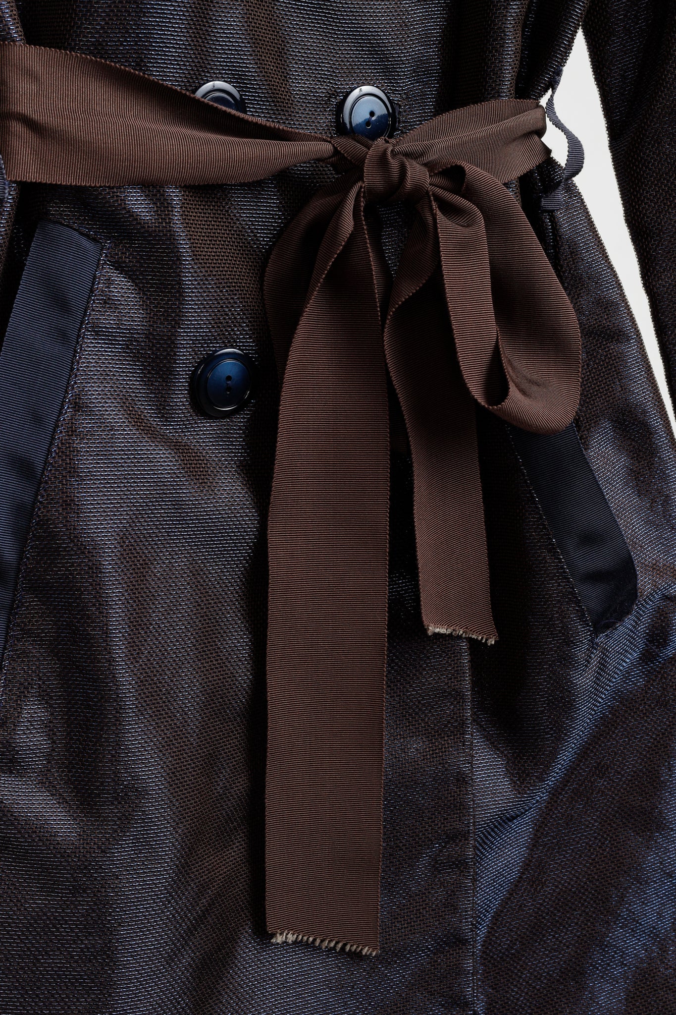 Paul Hardy Chapter 14 Gunmetal Blue Ribbon Trim Trench Coat