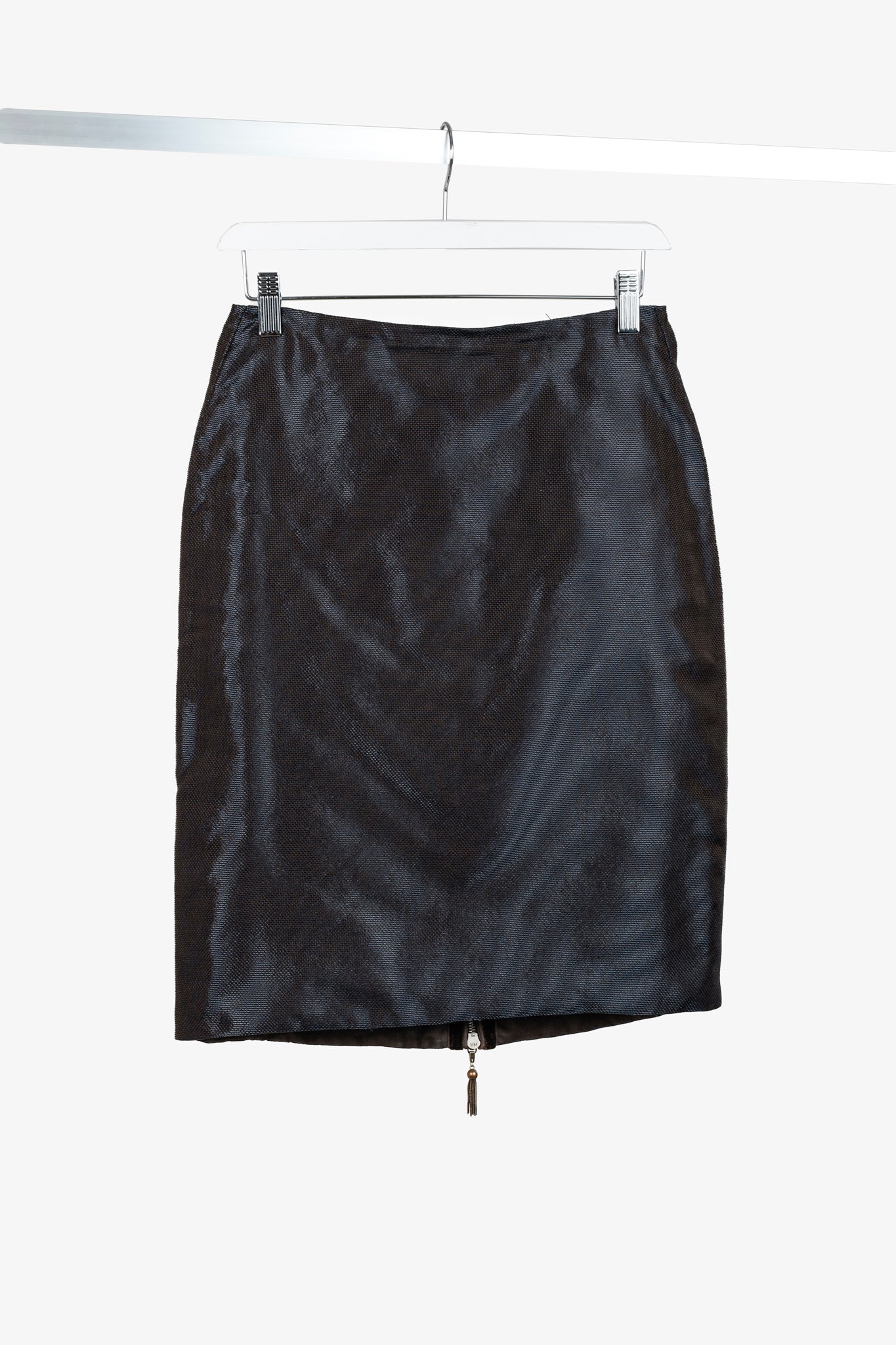 Paul Hardy Chapter 14 Gunmetal Blue Ribbon Trim Rear Zipper Skirt