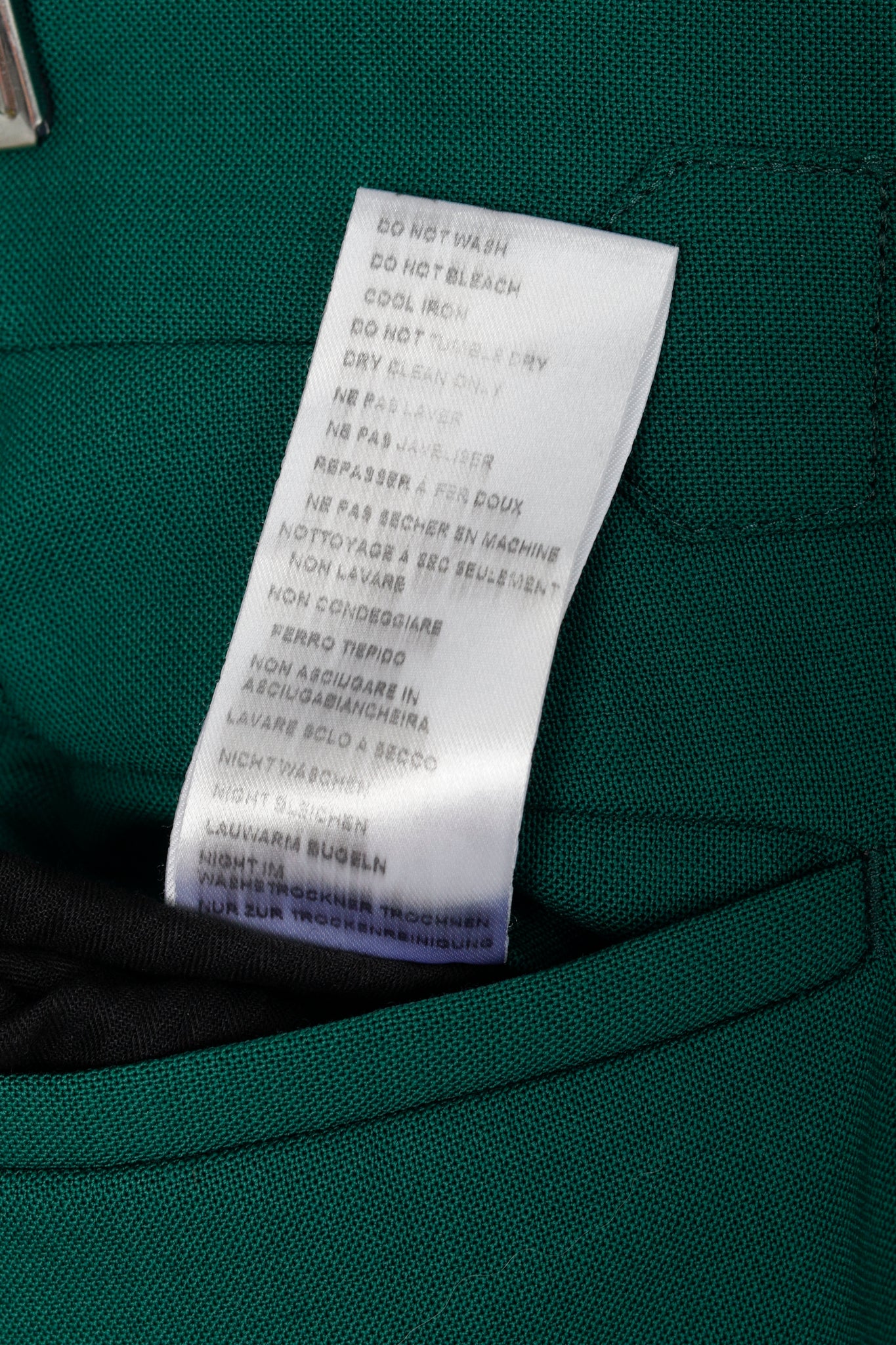 Paul Smith Green Wool Suiting Pant with Side Adjusters