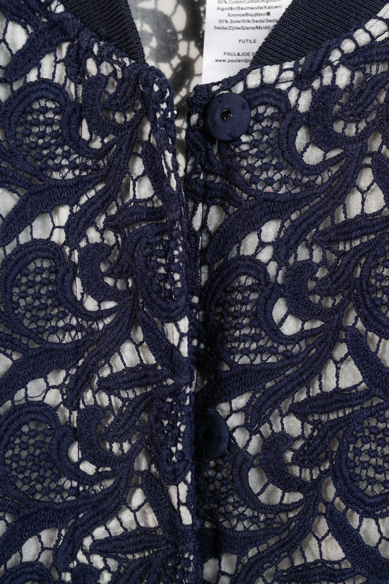 Paul & Joe Sister Navy Lace Bomber Jacket