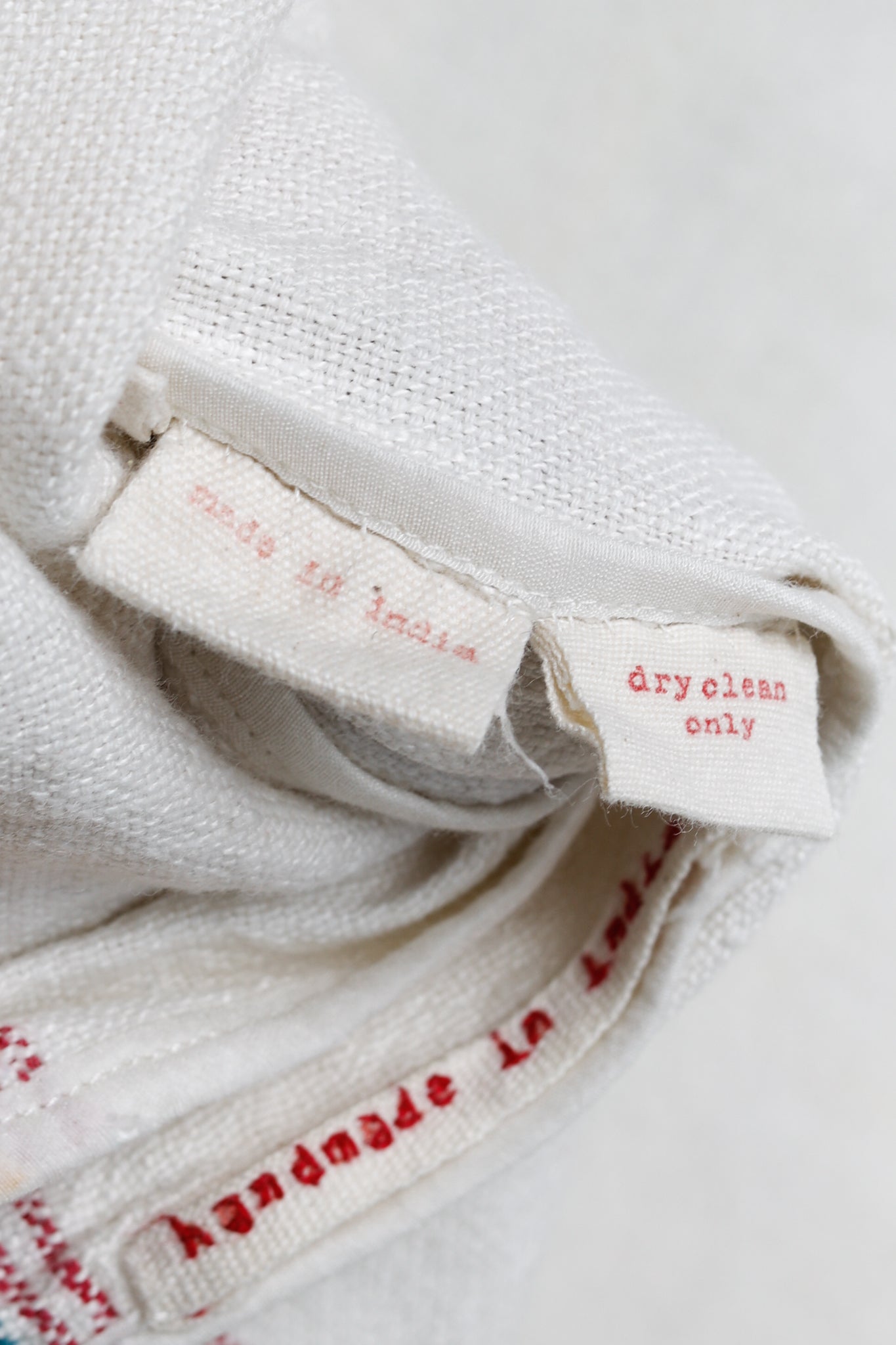 Pero SS/15 Cream Cotton Canvas Floral-Embroidered Drop-Waist Dress