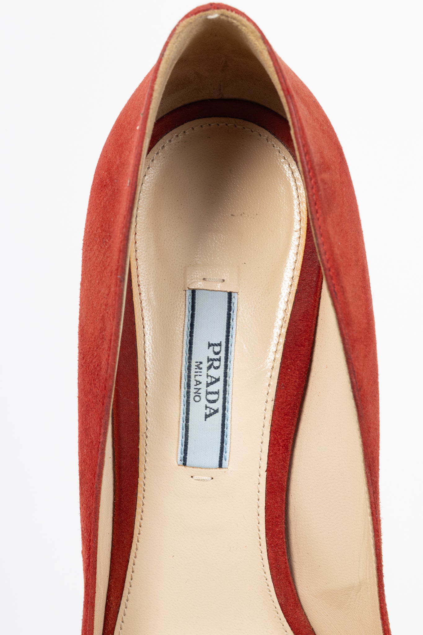 Prada Red Suede Pointed-Toe Pumps
