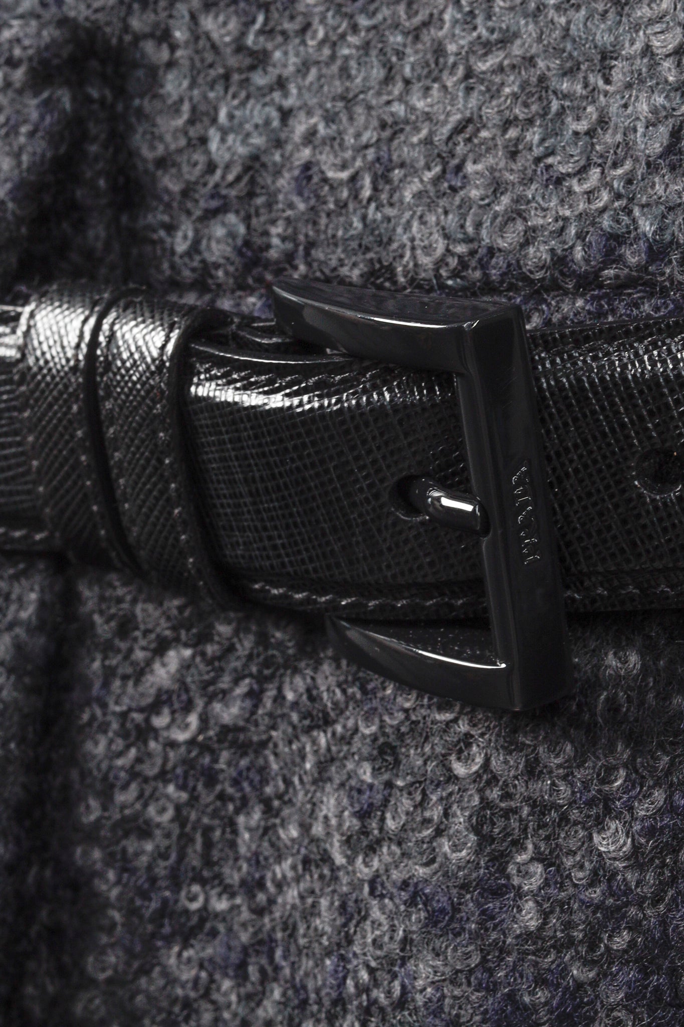 Prada 2009 Grey Tweed Belted Cap-Sleeve Knee-Length Dress