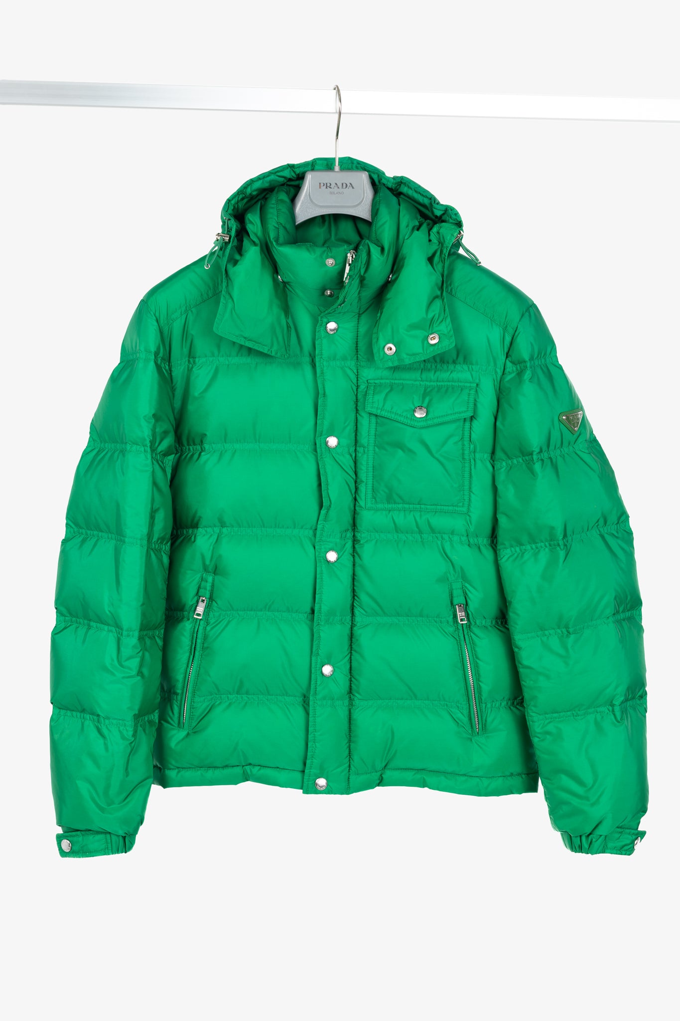 PRADA SPORT 中綿 フーデッド ナイロンコート グリーン フード付き Prada Green Nylon Hooded Puffer Jacket – Blogger Armoire