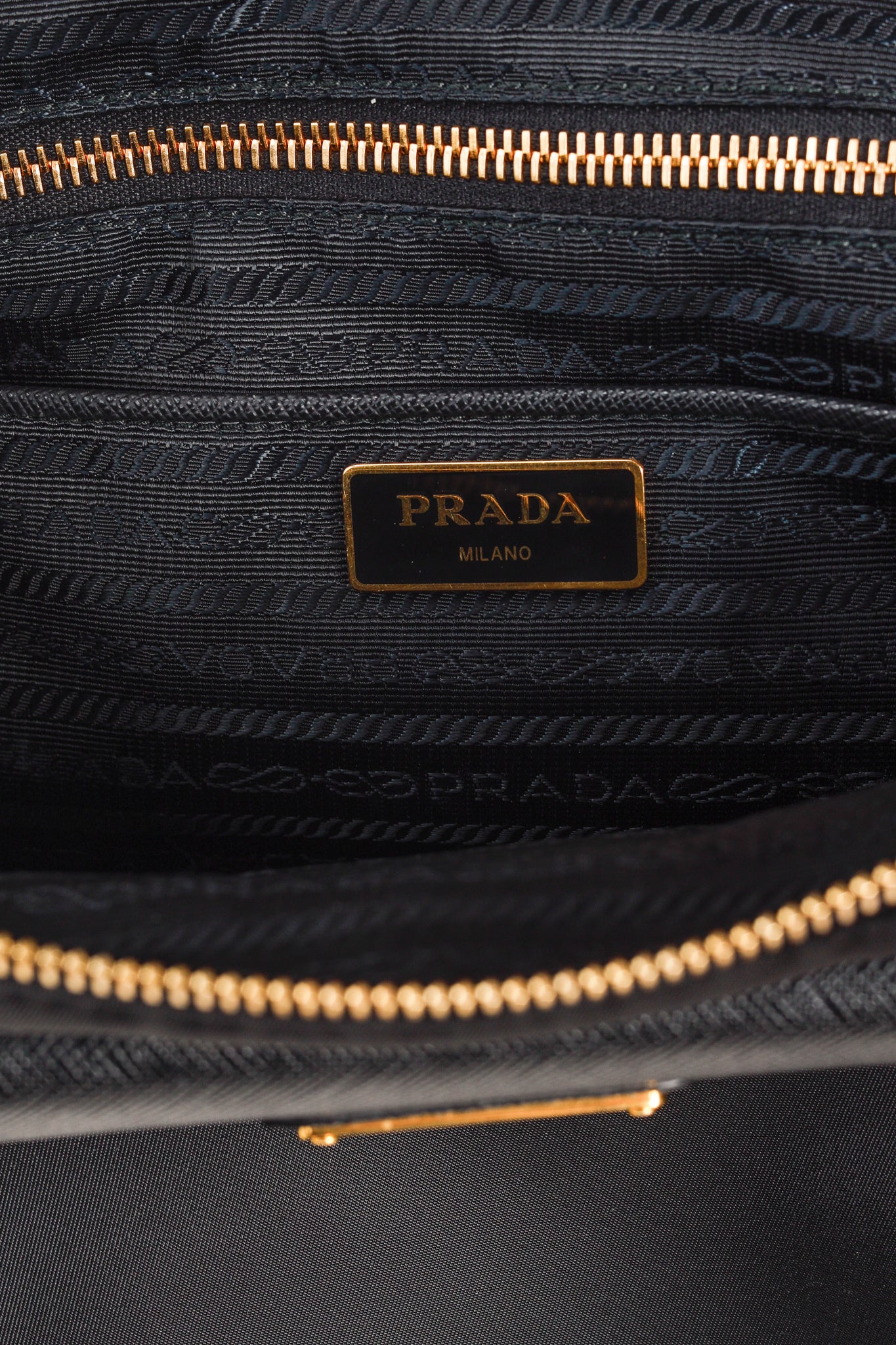 Prada Tessuto Nylon Saffiano Black Tote Bag