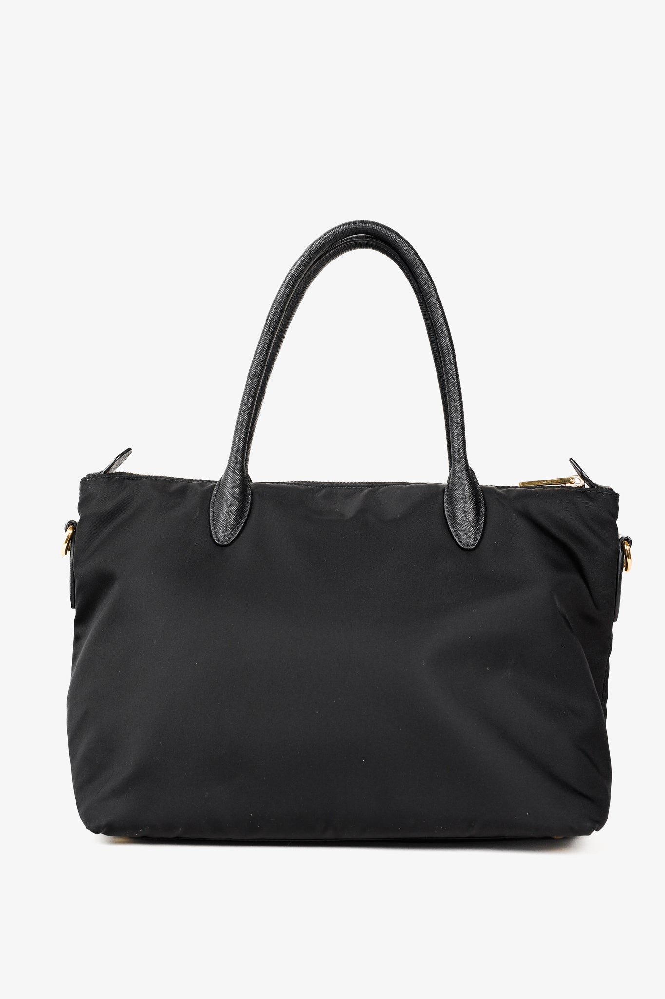 Prada Tessuto Nylon Saffiano Black Tote Bag