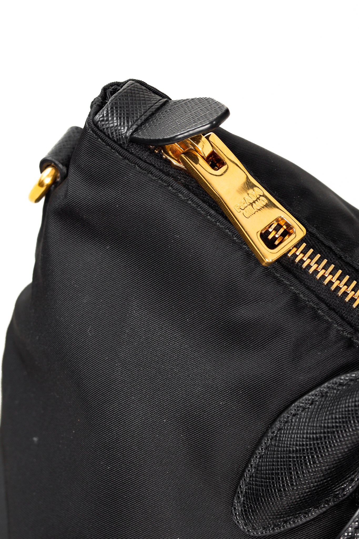 Prada Tessuto Nylon Saffiano Black Tote Bag
