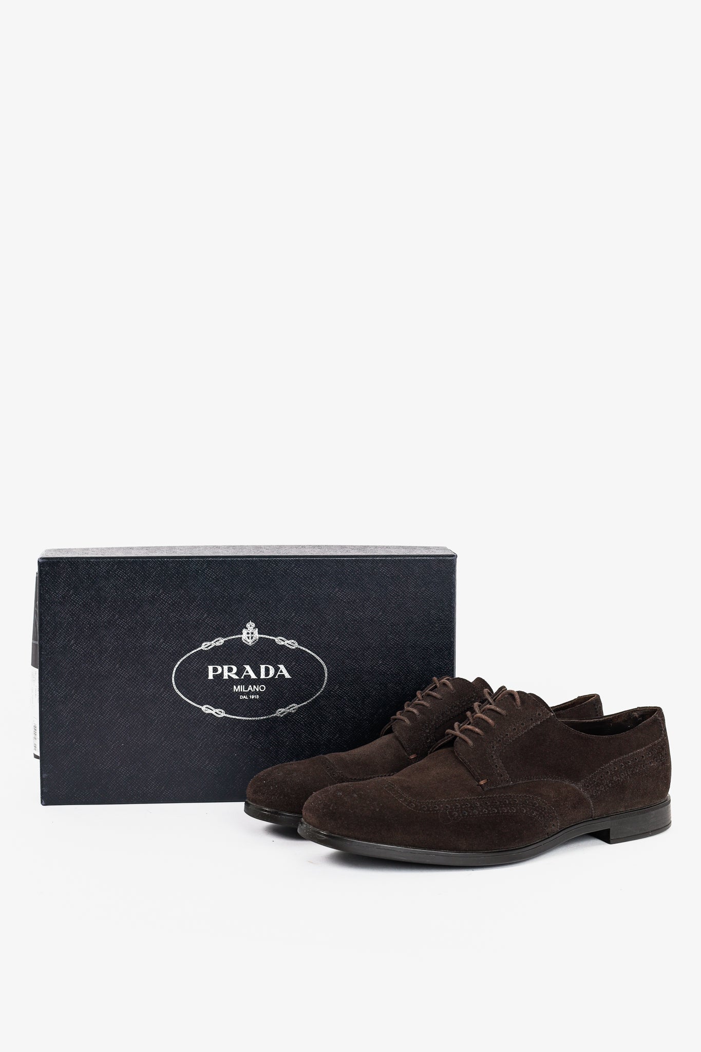 Prada Moro Suede Wingtip Derbies